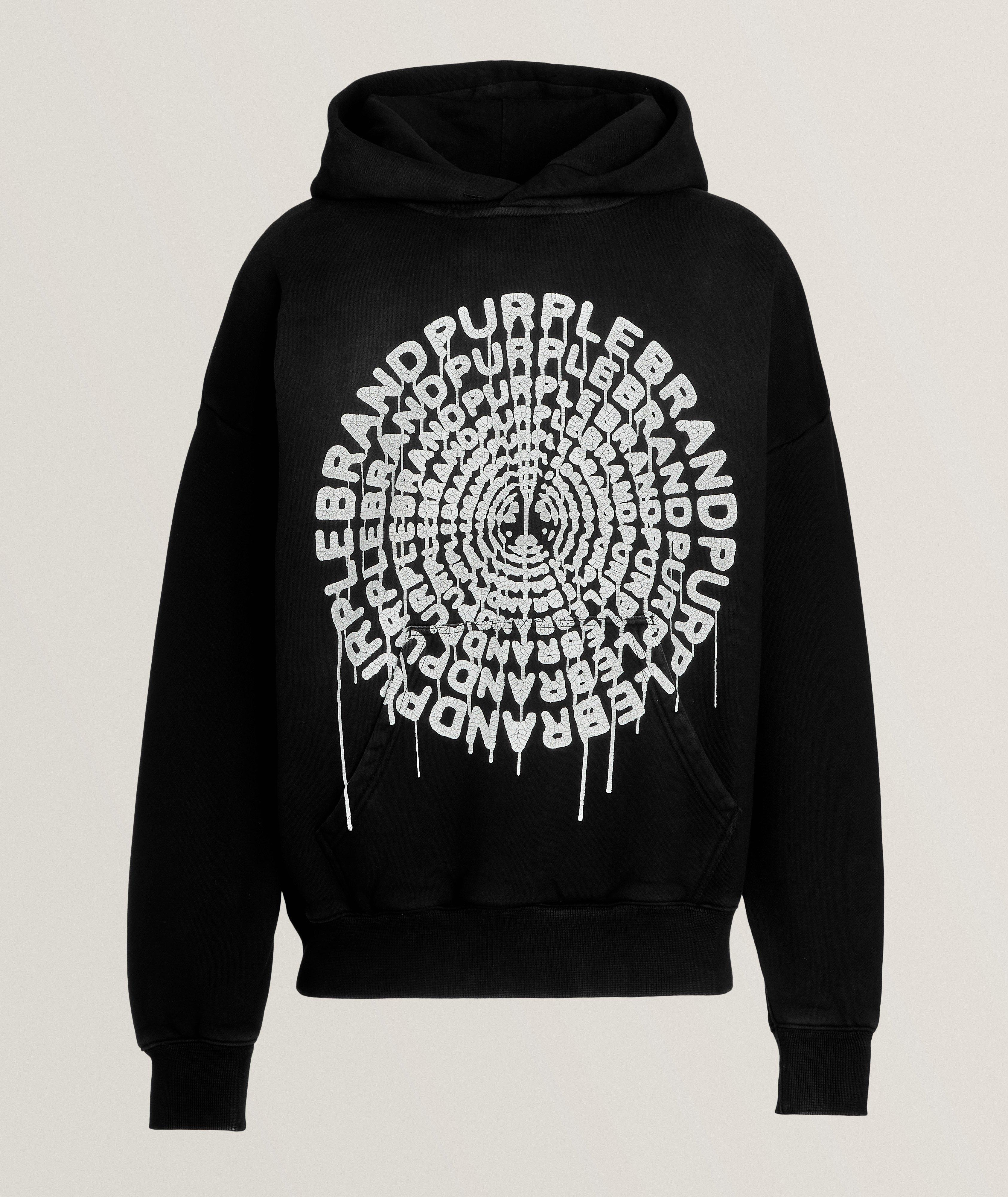 Purple Brand Dripping Spiral Logo Cotton Hooded Sweater