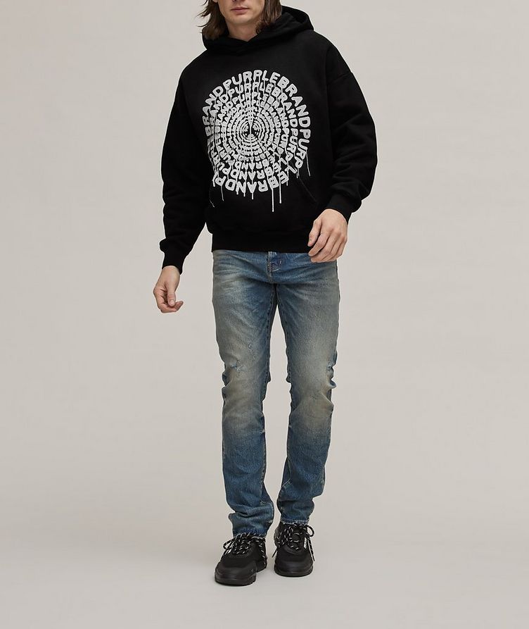 Dripping Spiral Logo Cotton Hooded Sweater  image 3
