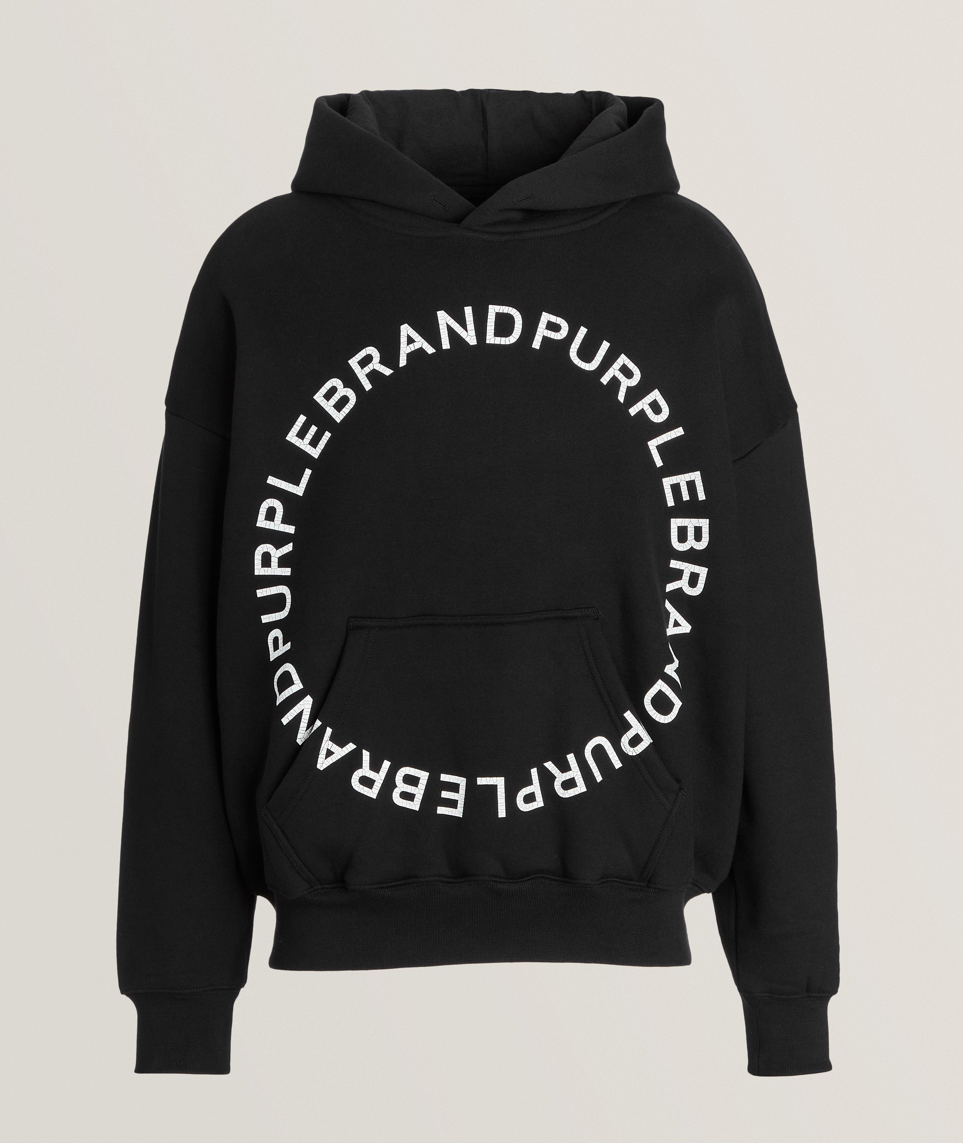 Purple Brand Cutout Wordmark Pink Oversized Hoodie