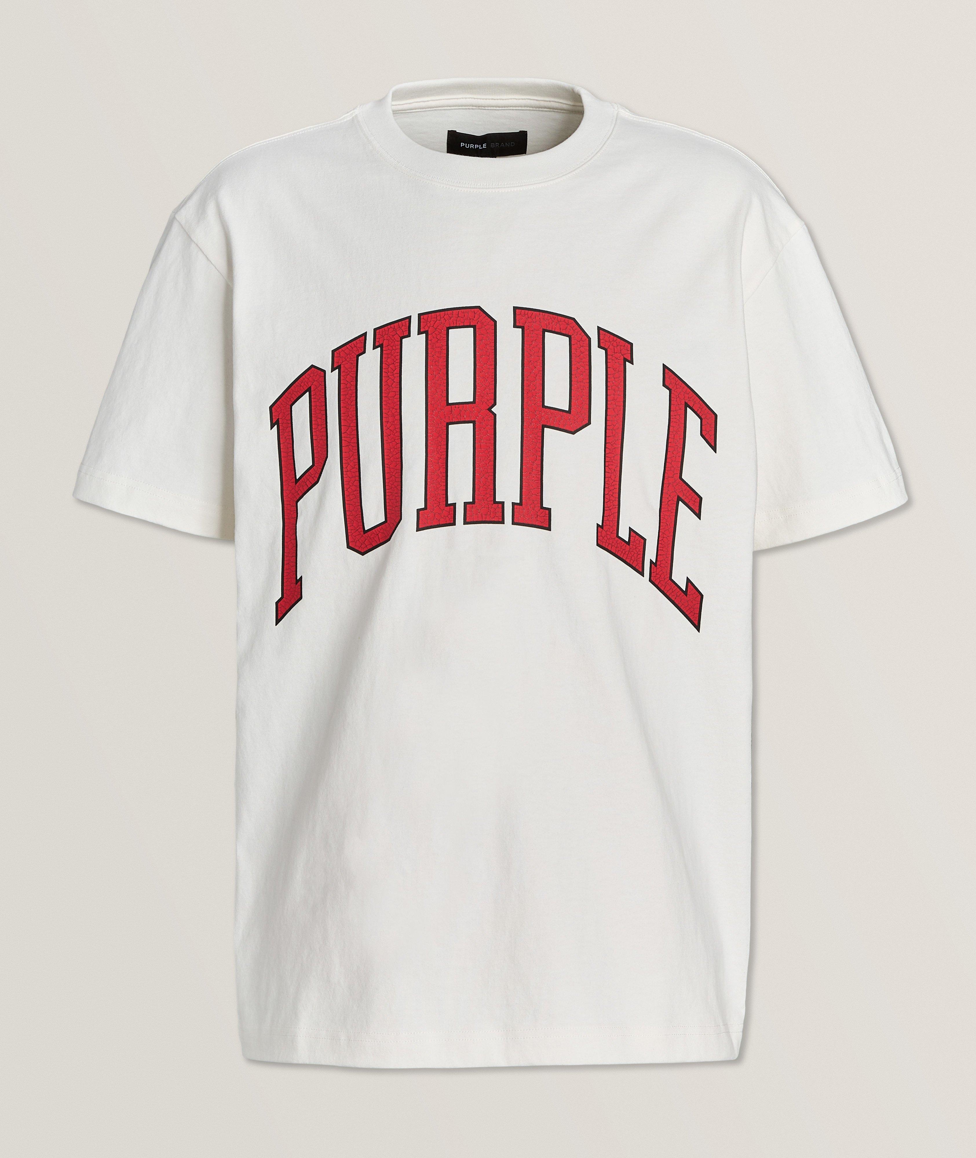 logo-print cotton T-shirt, Purple Brand