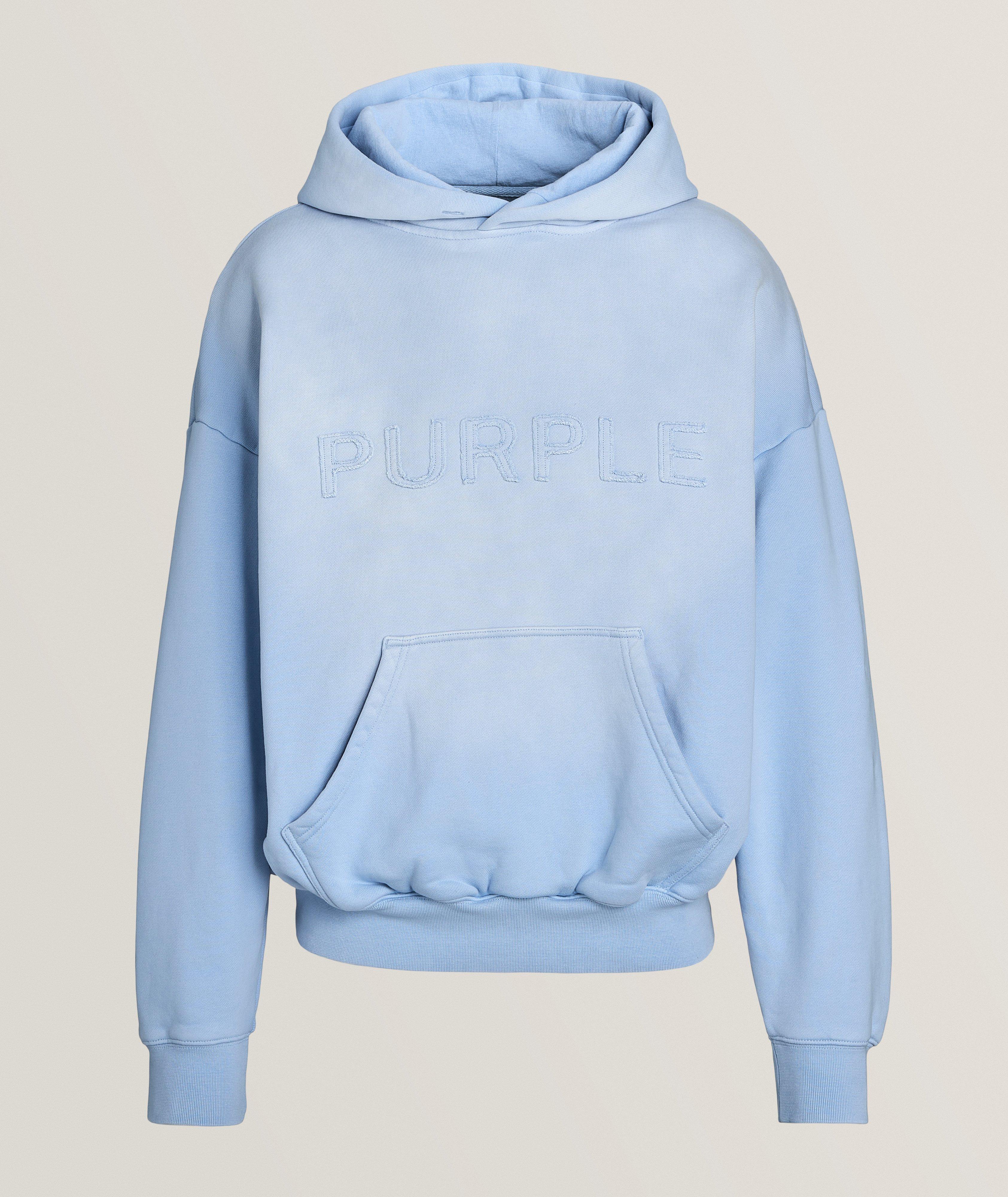 Distressed Logo Cotton Hooded Sweater image 0
