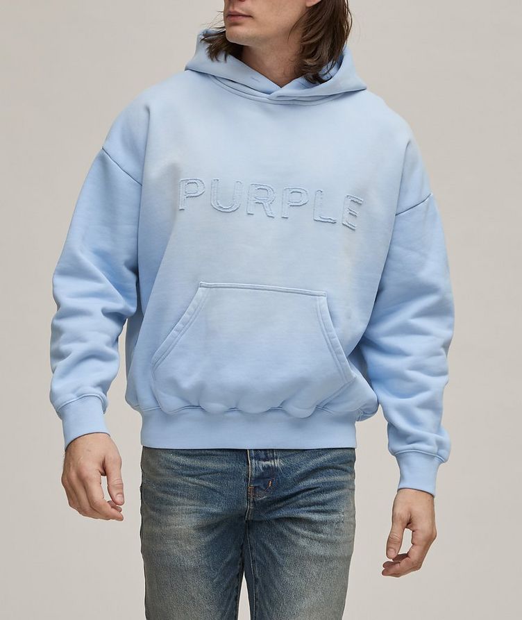 Distressed Logo Cotton Hooded Sweater image 1