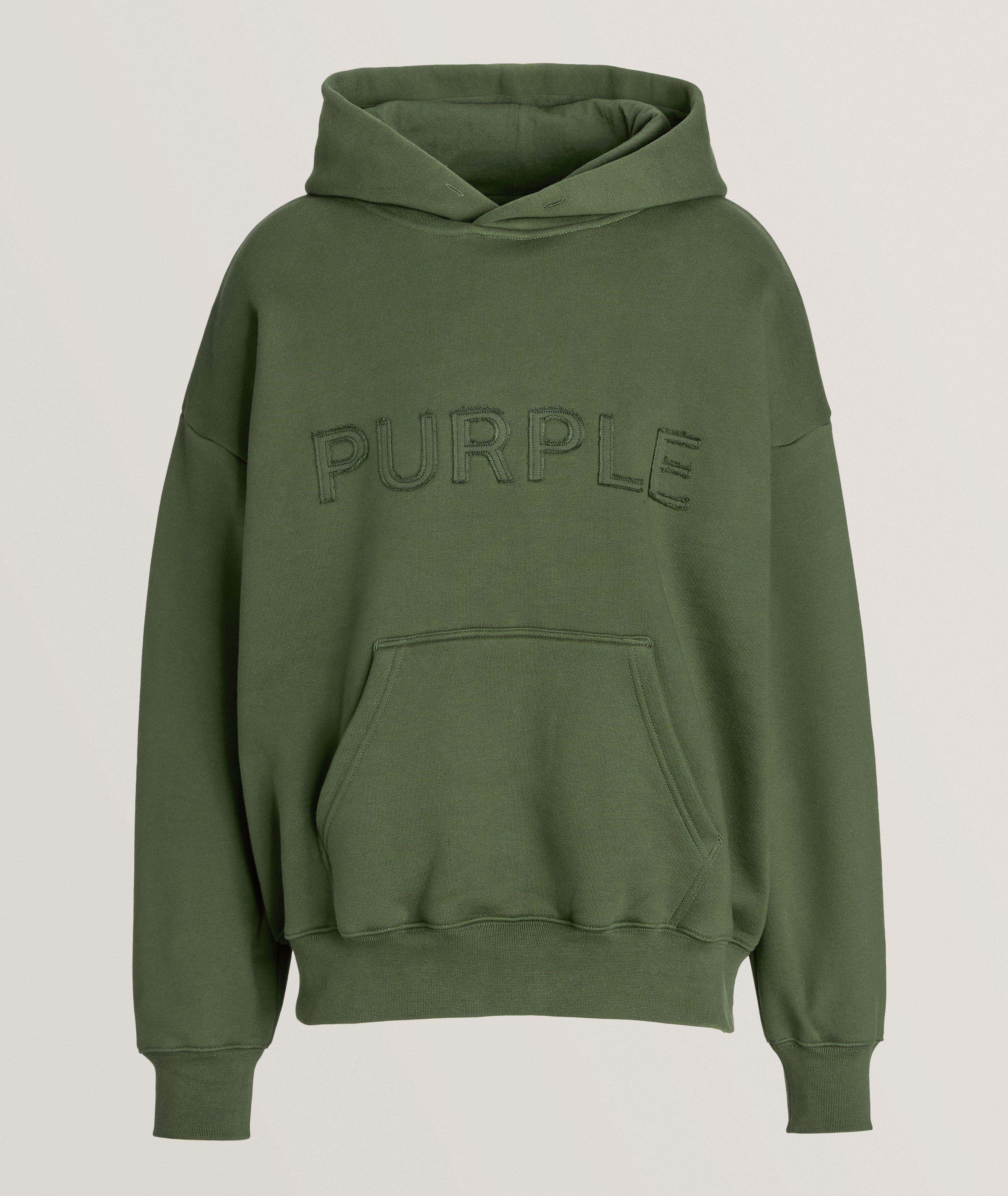 Purple Brand Dripping Spiral Logo Cotton Hooded Sweater, Sweaters & Knits