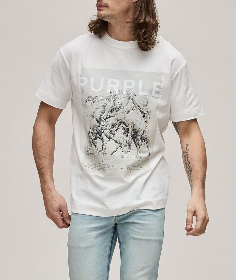Abstract Bull Printed Cotton T-Shirt image 1