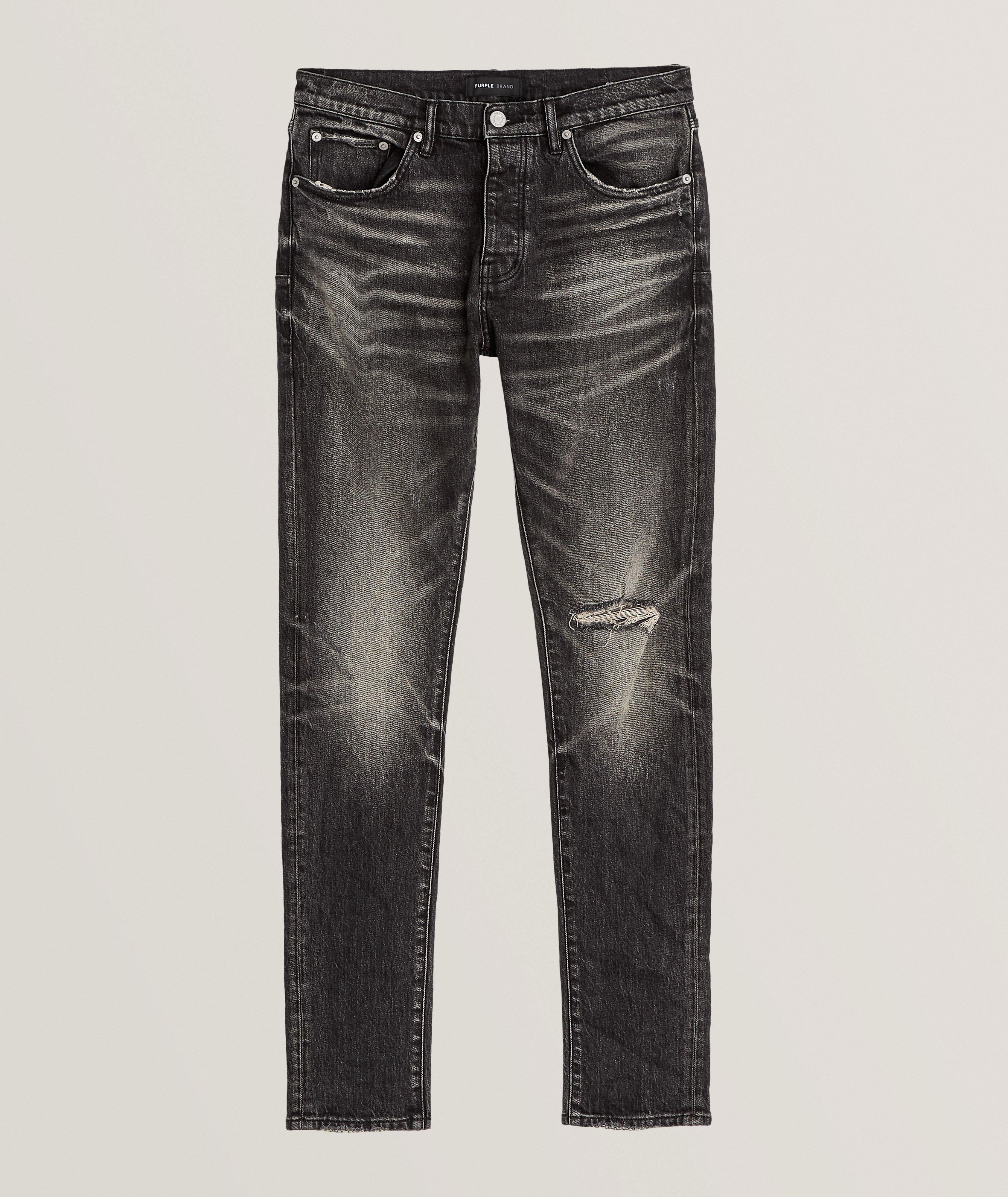 P001 Distressed Western Skinny Jeans