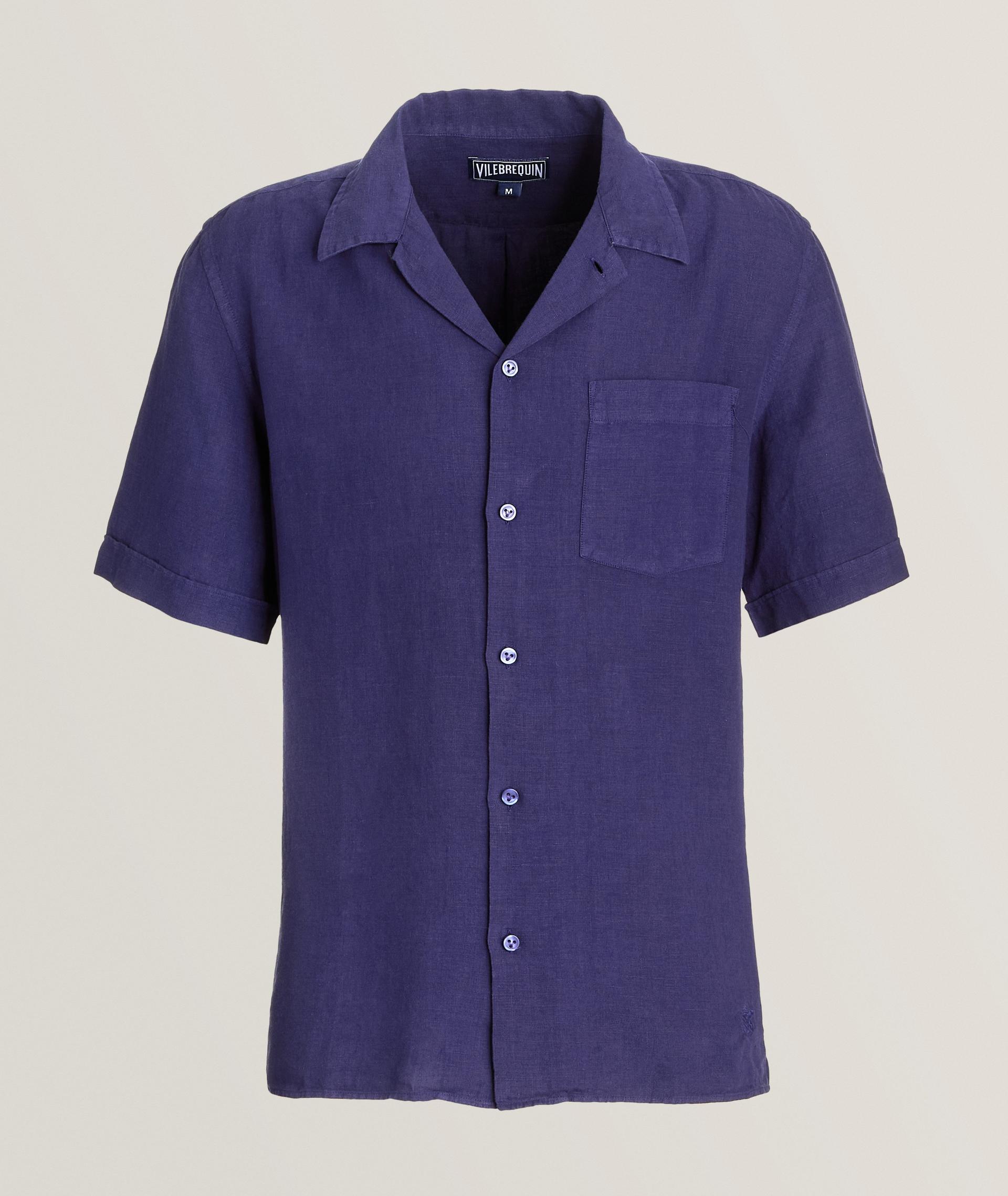 Chemise en lin à col cubain image 0