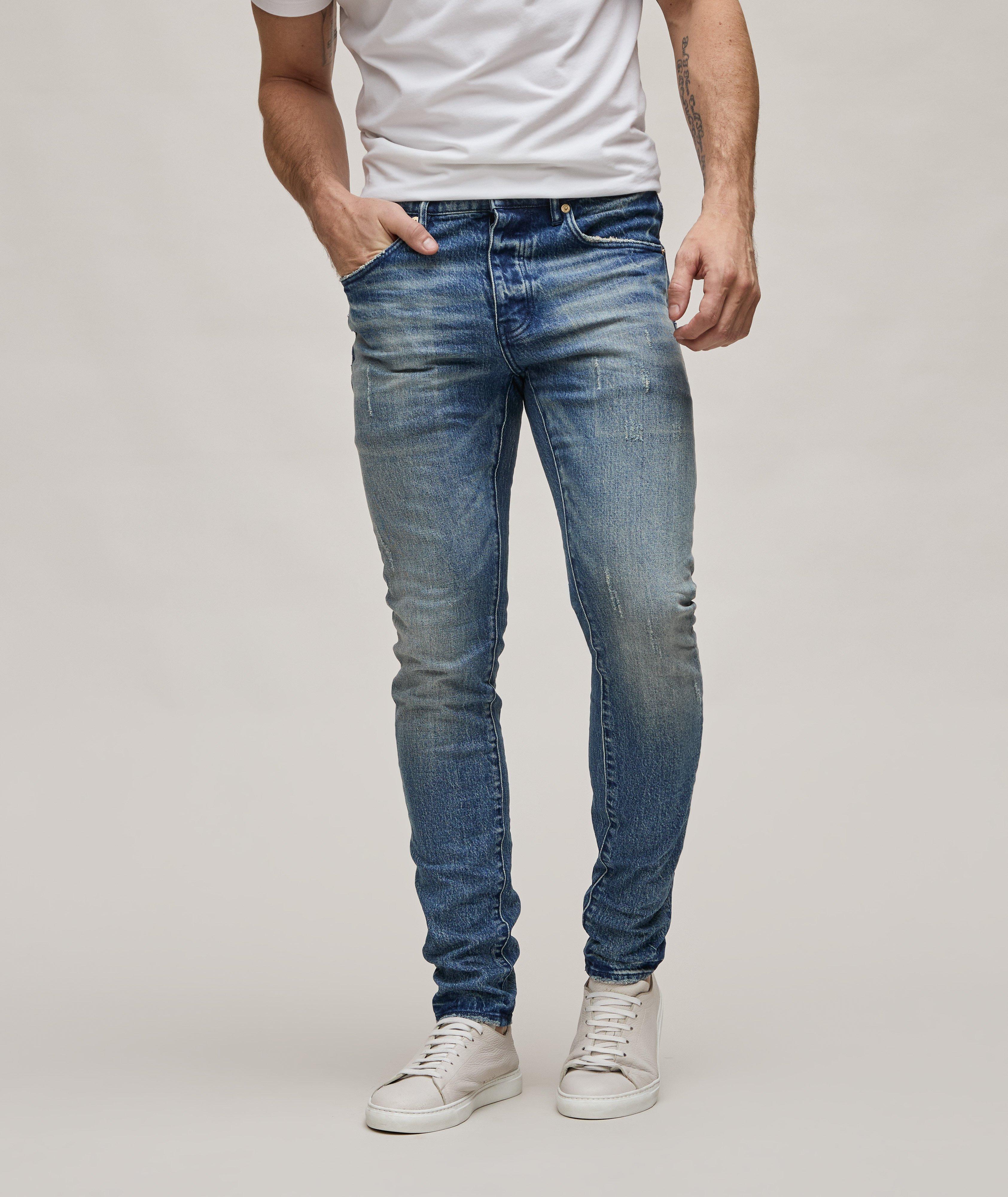 P001 Distressed Western Skinny Jeans