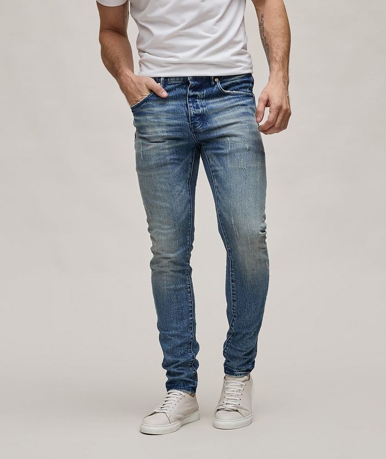 P001 Distressed Western Skinny Jeans image 2