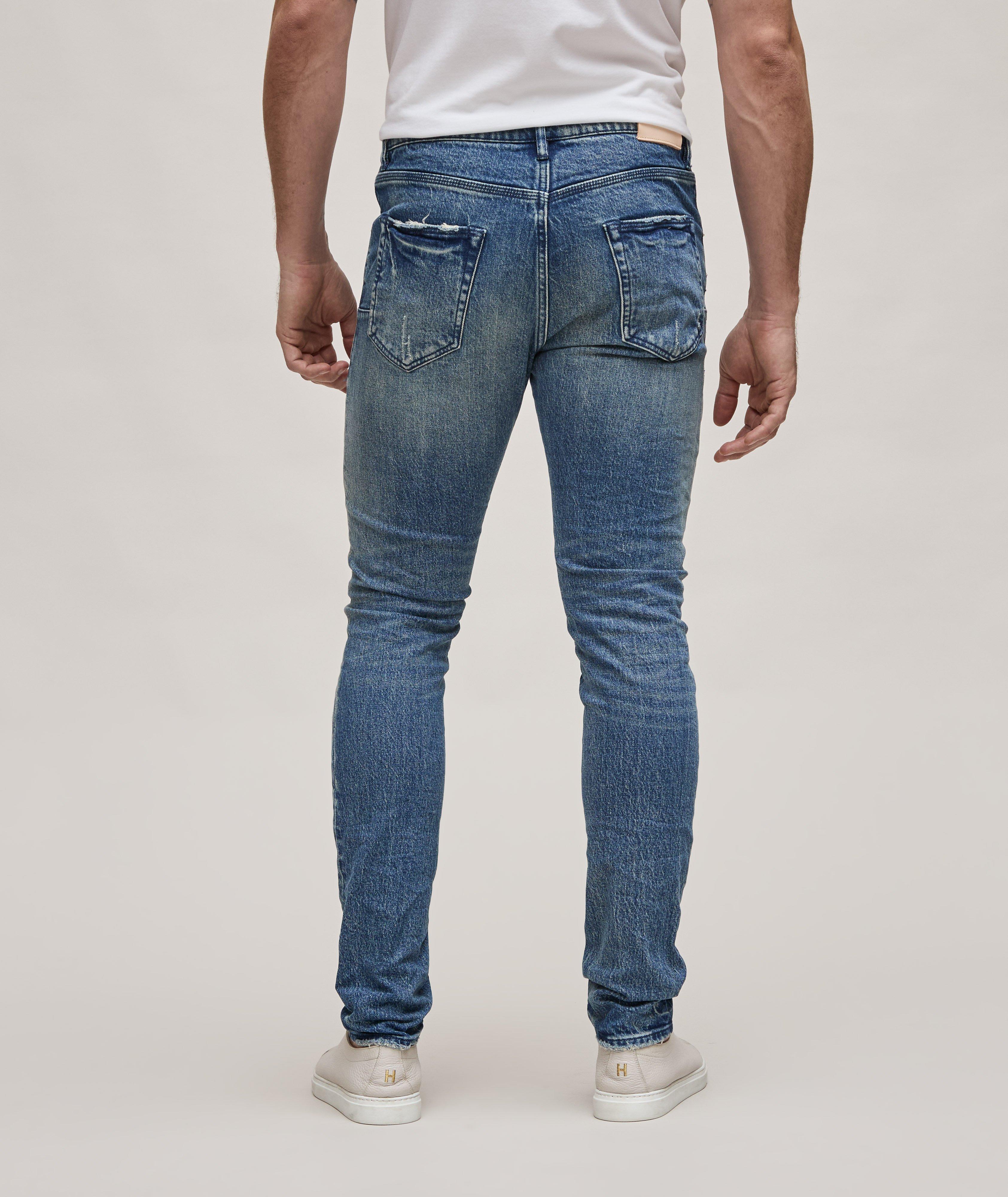 Purple Brand P001 Distressed Stretch-denim Skinny Jeans in Blue