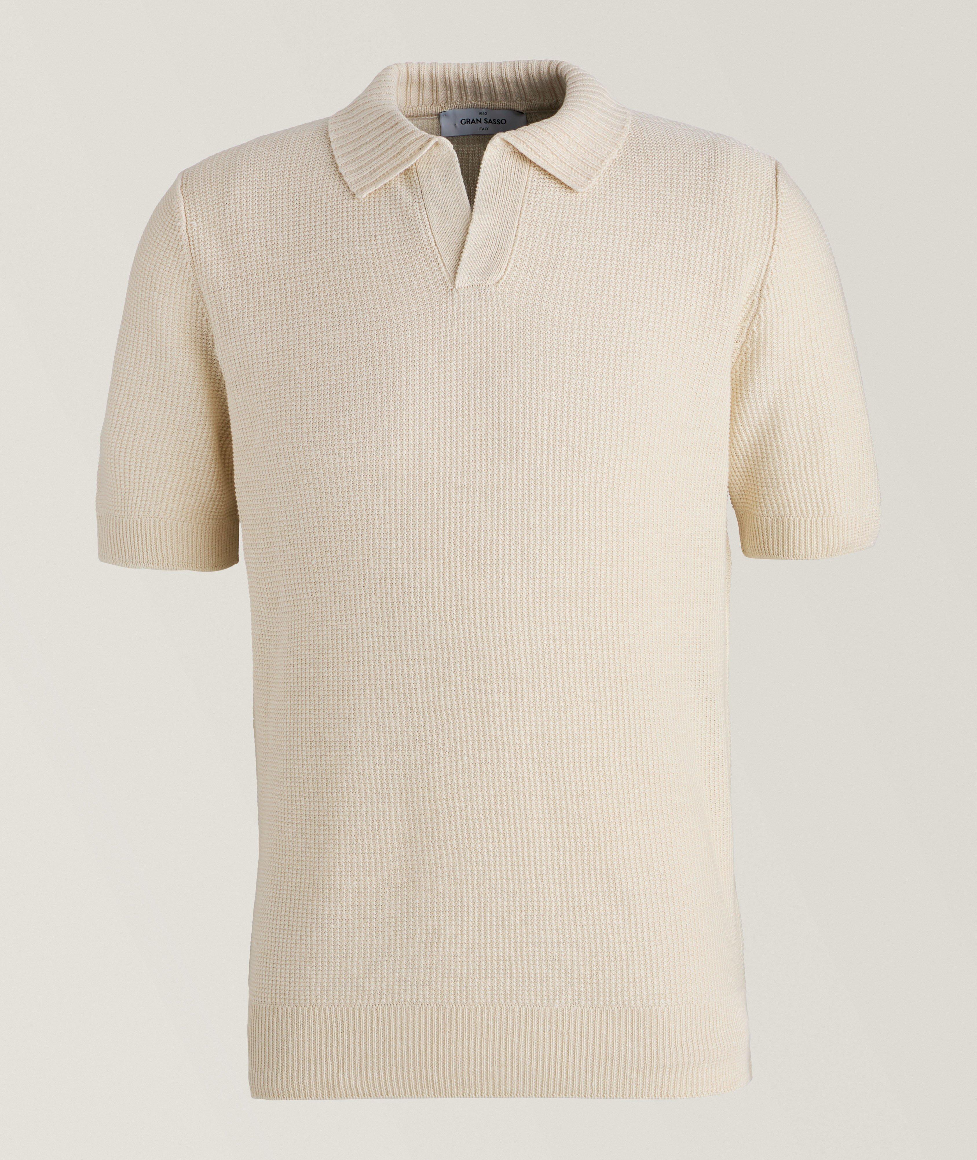 Herringbone Knit Linen-Cotton Polo image 0
