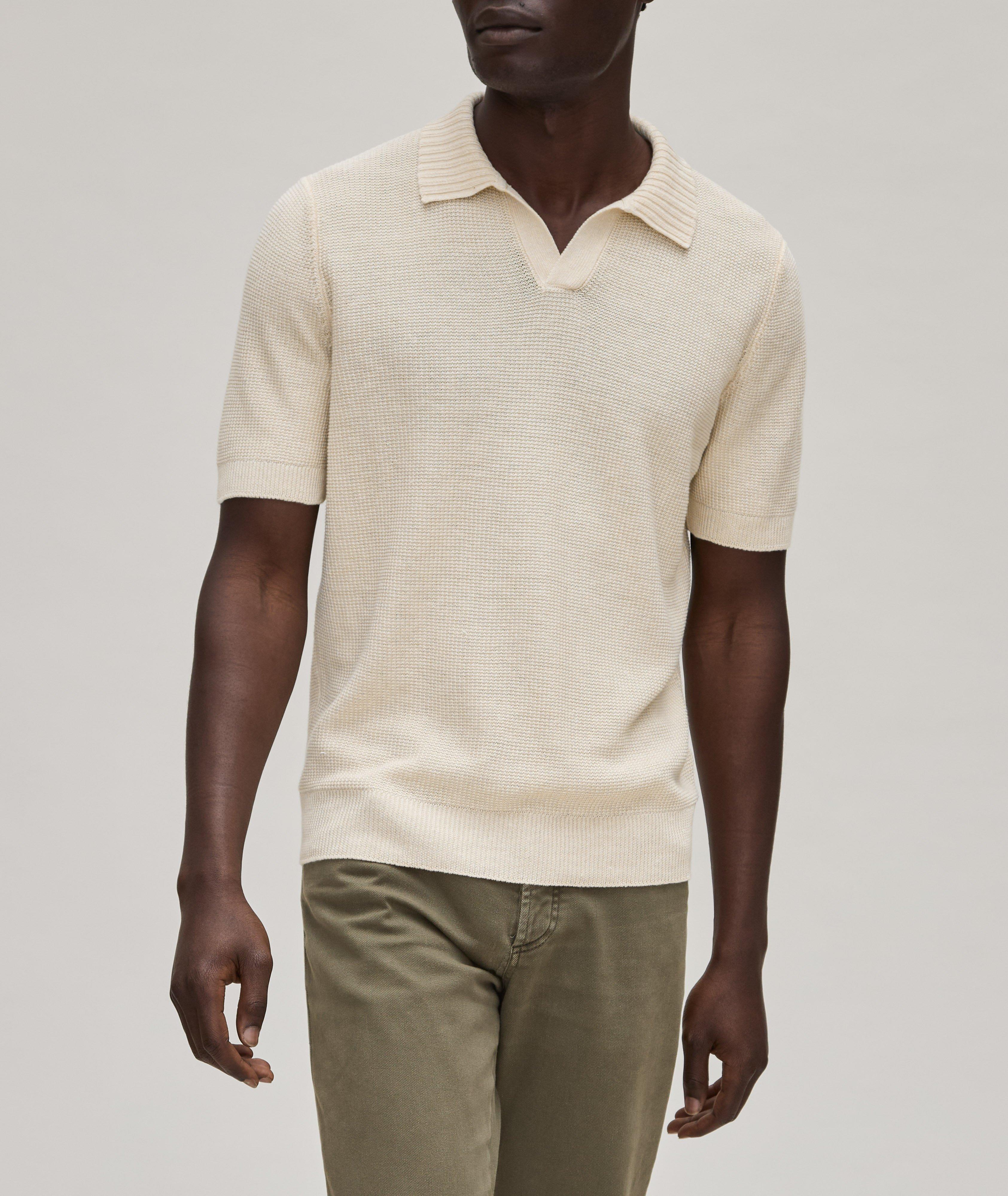 Herringbone Knit Linen-Cotton Polo image 1