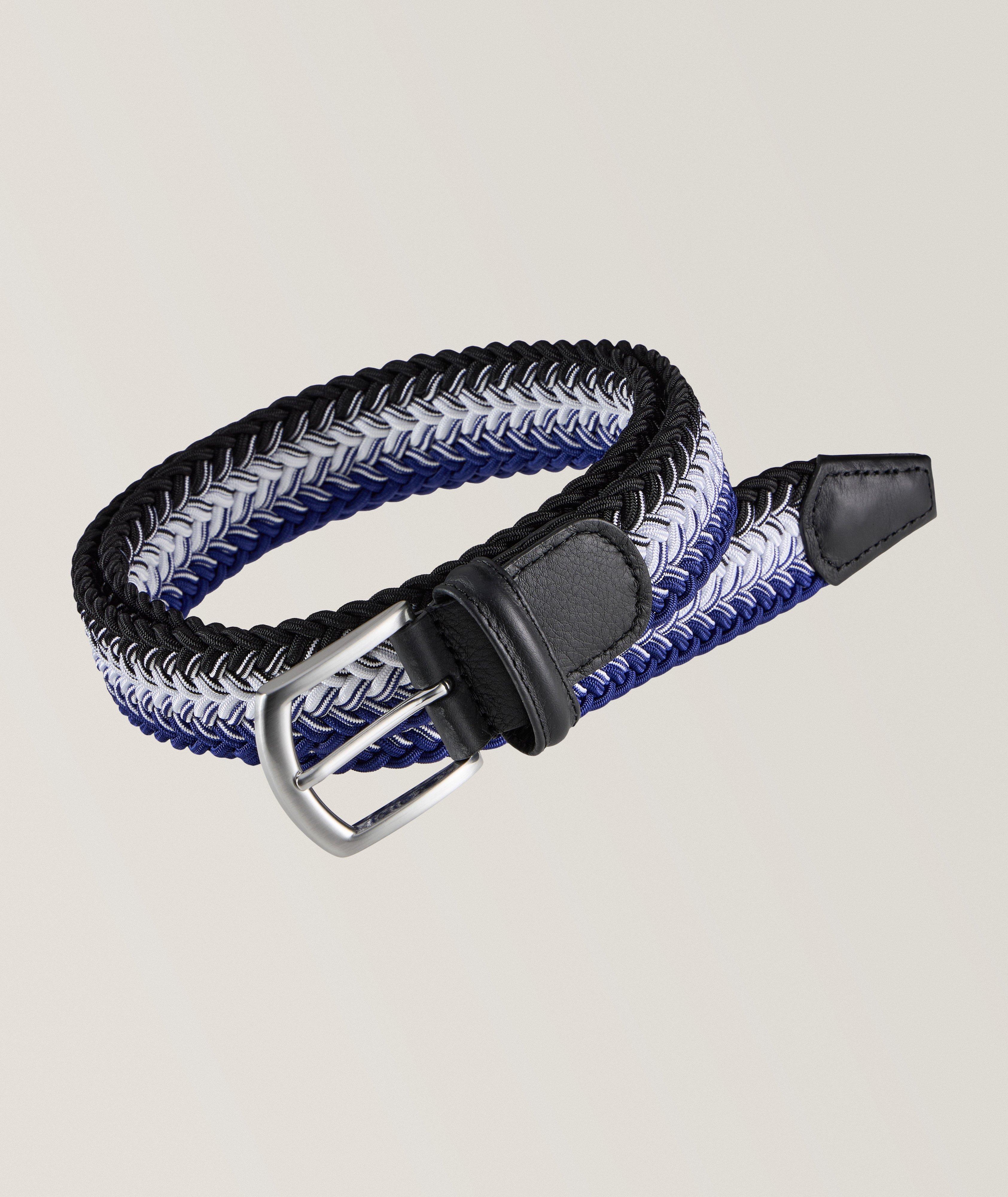 Tricolour-Mix Stretch-Woven Pin-Buckle Belt image 0