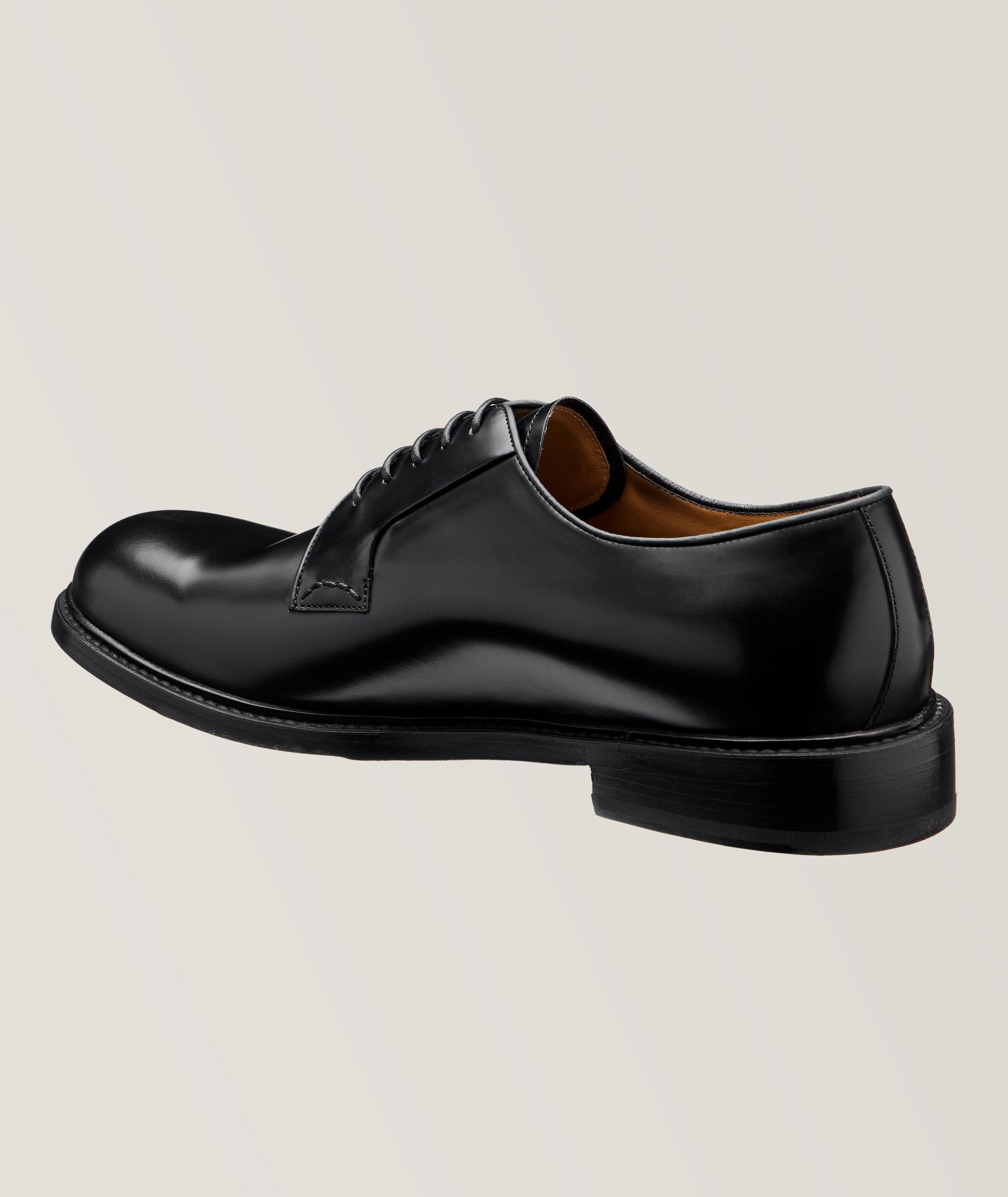 Plain Toe Polished Leather Derbies image 1