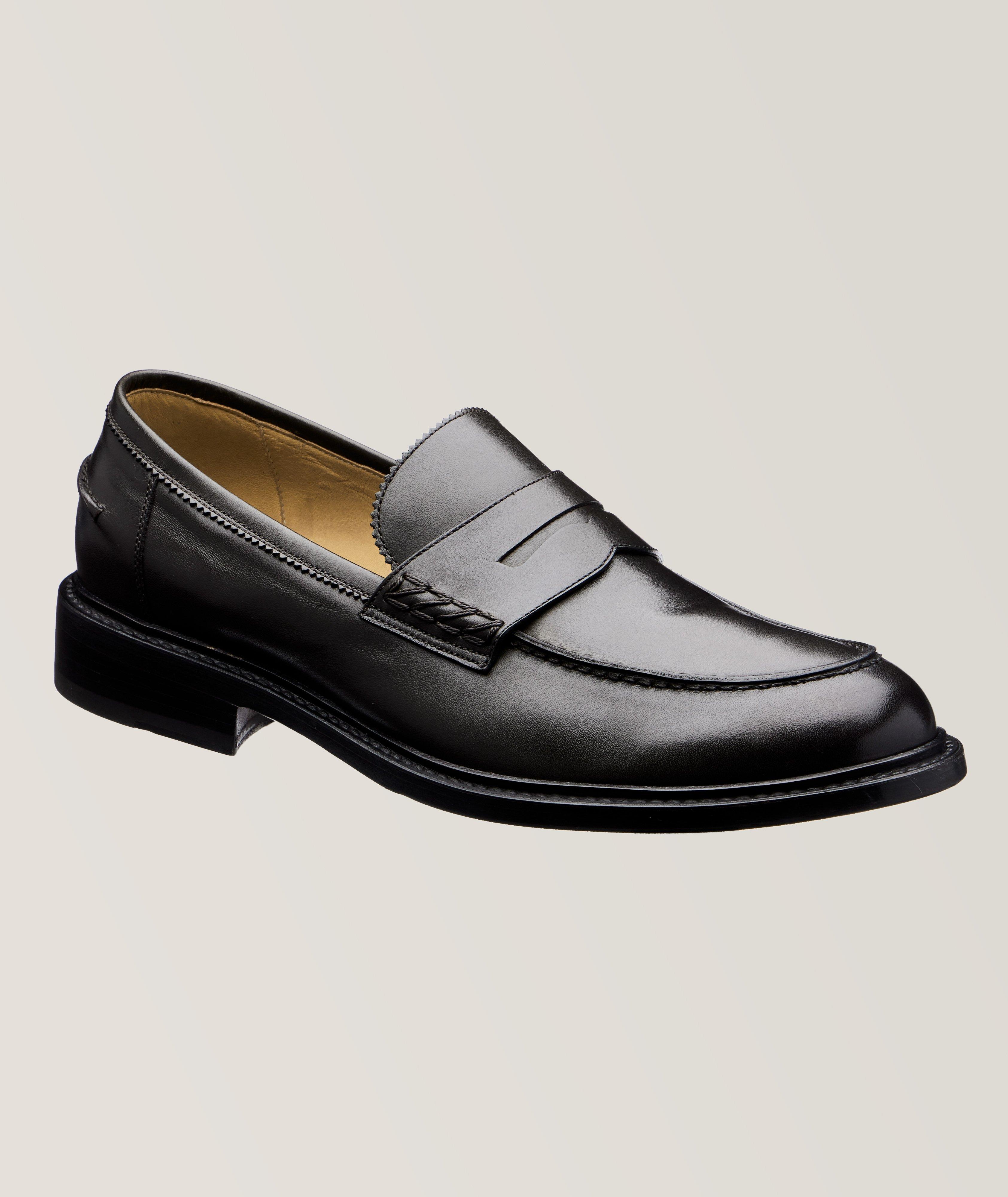 Burnished Leather Penny Loafers image 0