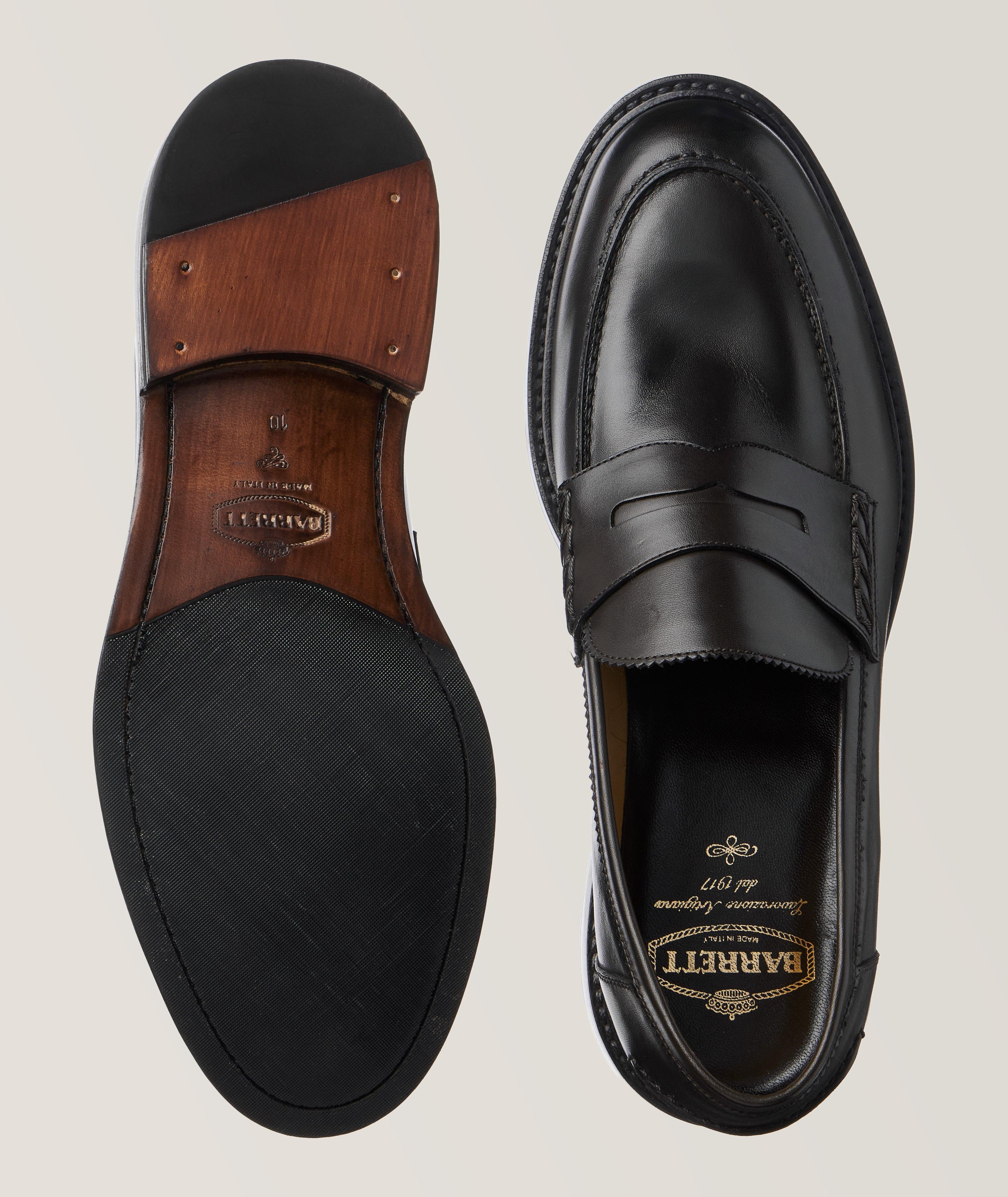 Burnished Leather Penny Loafers