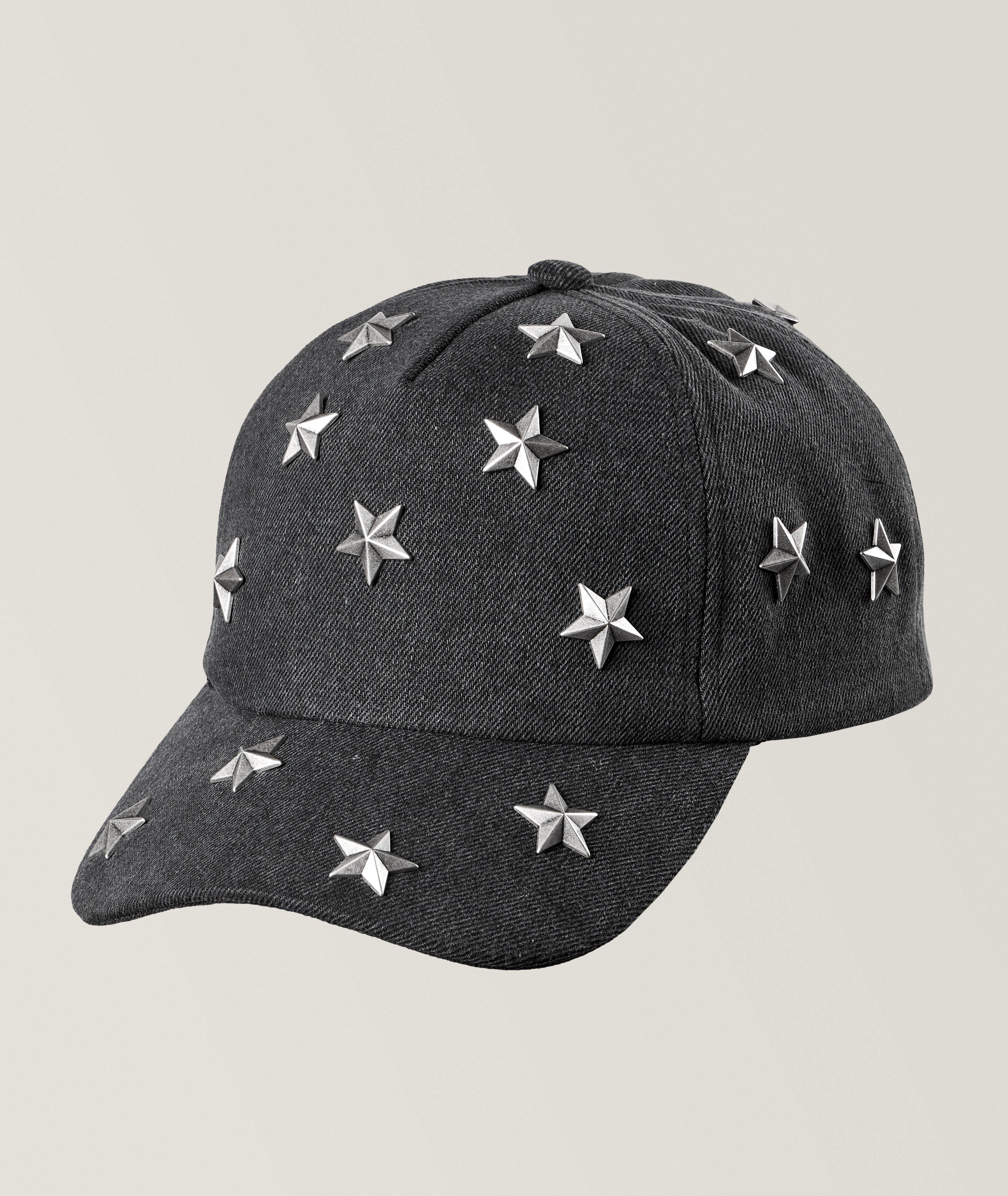 Balmain Embellished Stars Denim Baseball Cap 
