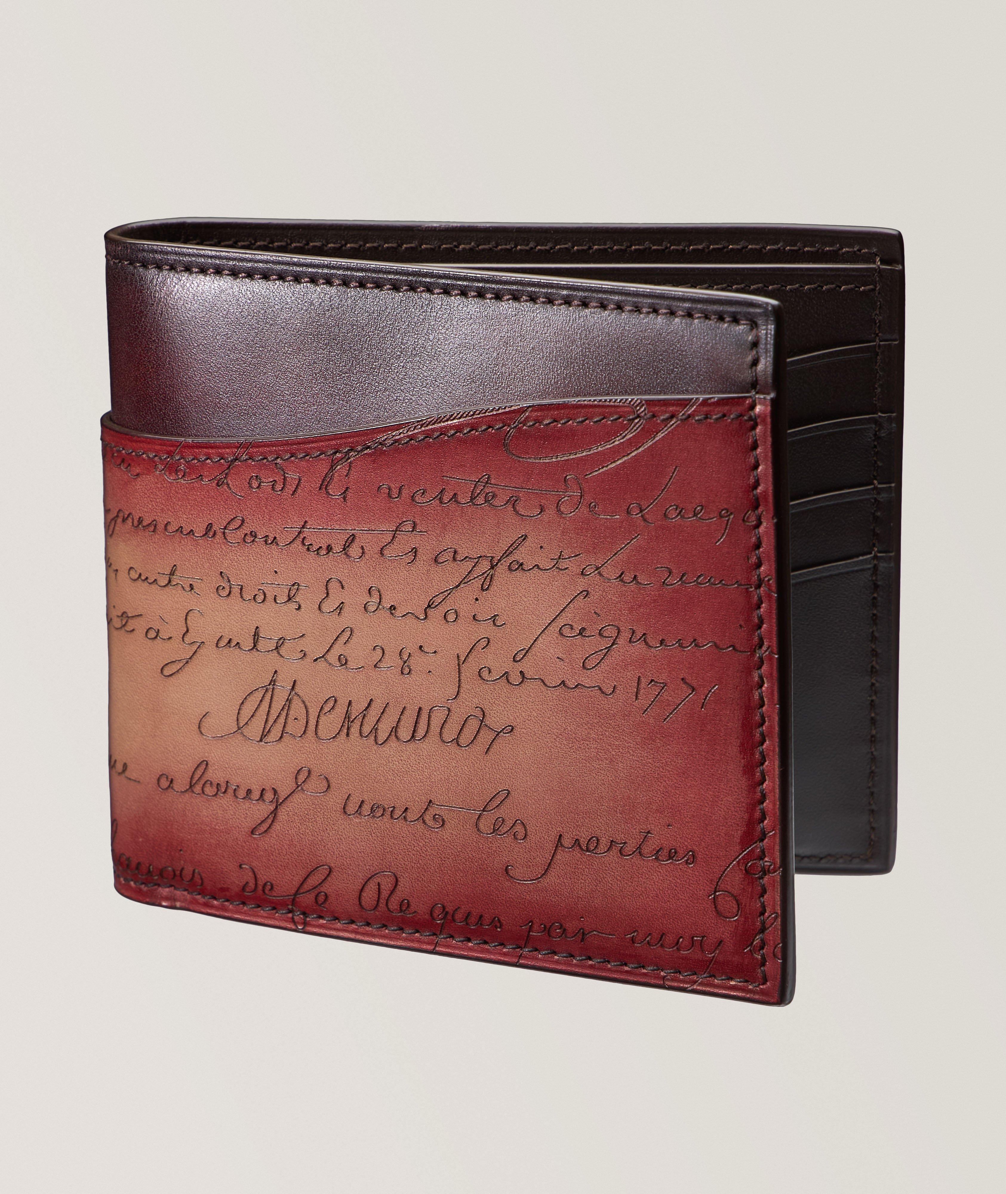 Makore Slim Scritto Leather Bifold Wallet image 0