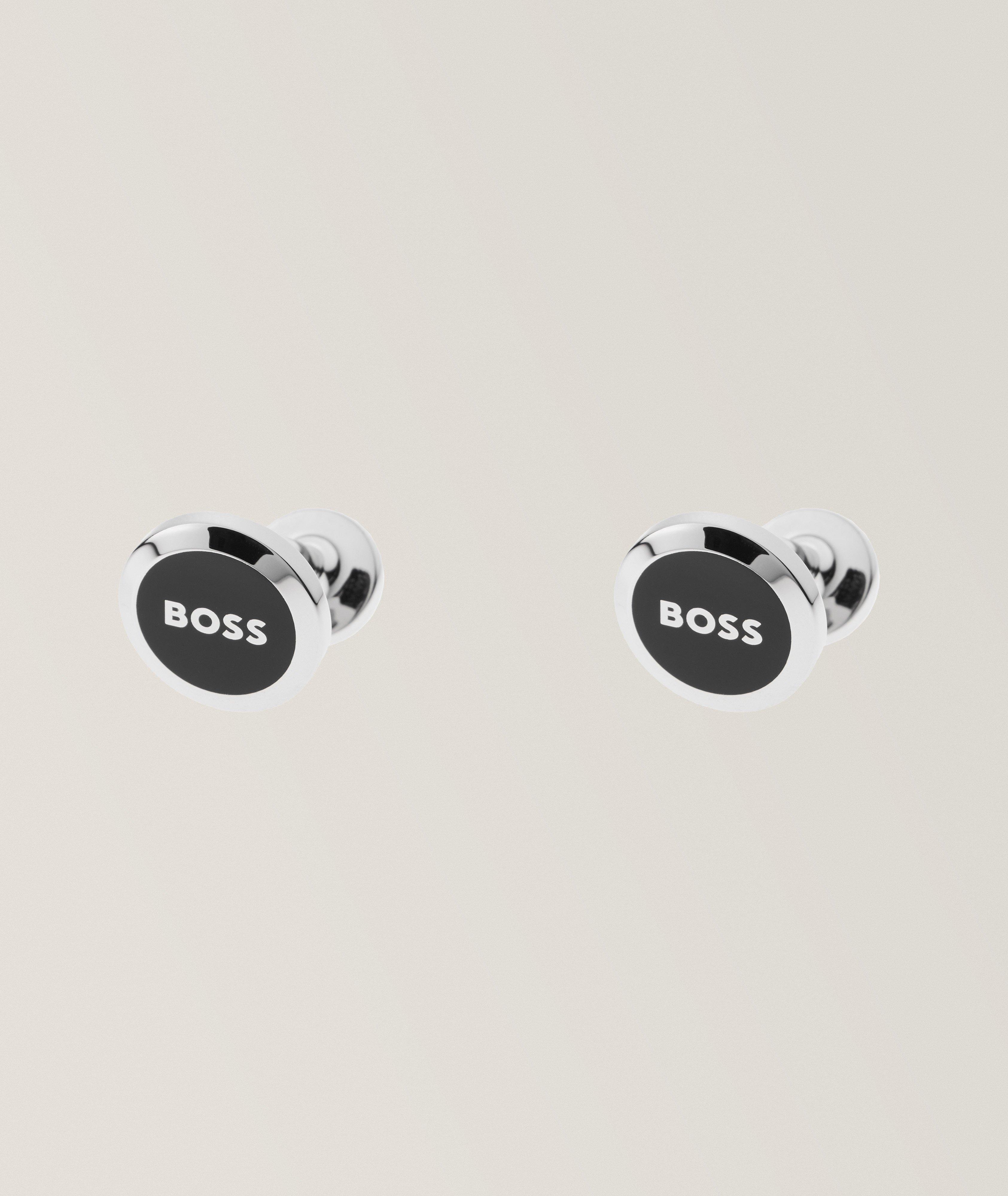 Embossed Logo Round Cufflinks image 0