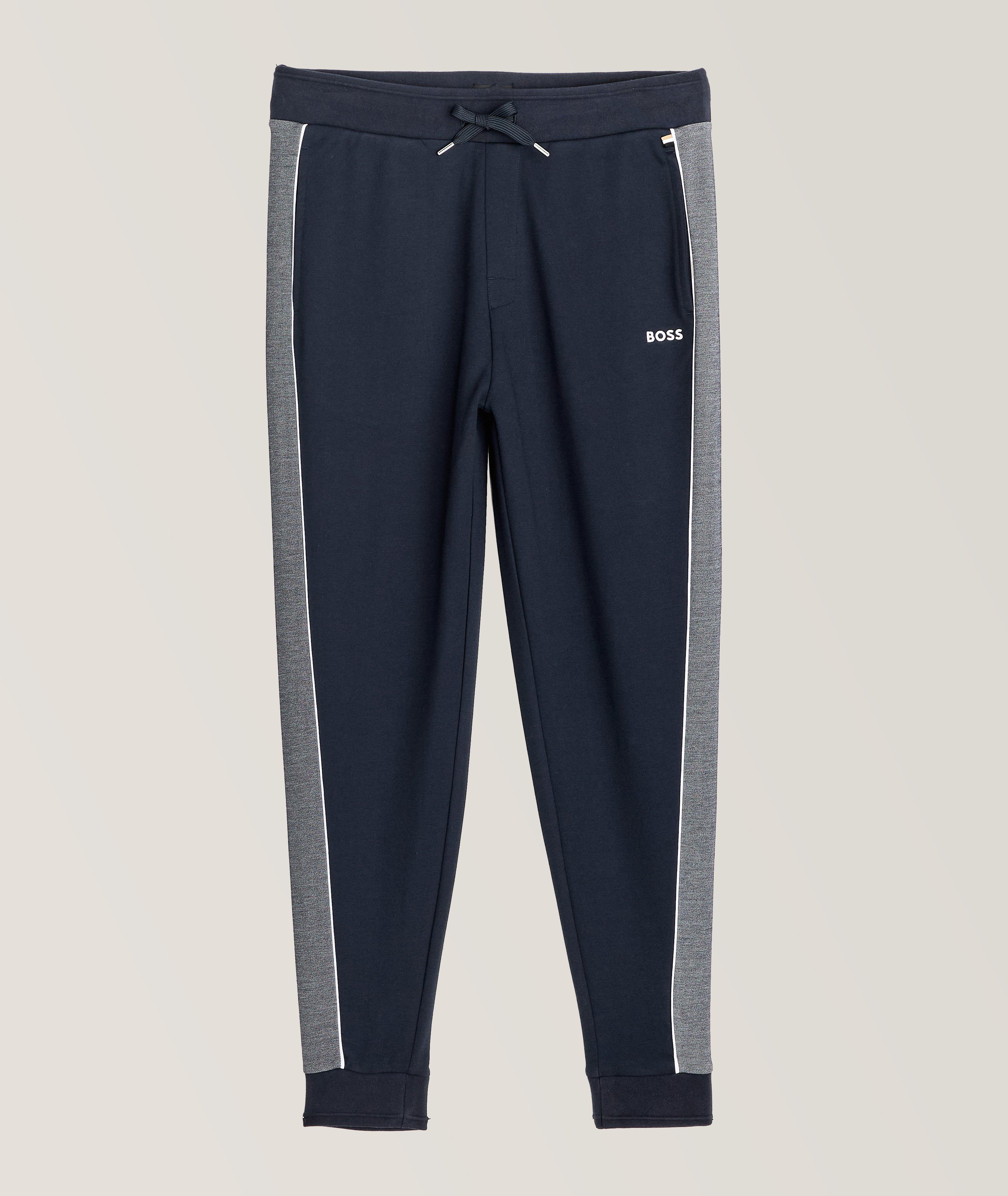 Contrast Panel Cotton-Blend Trackpants