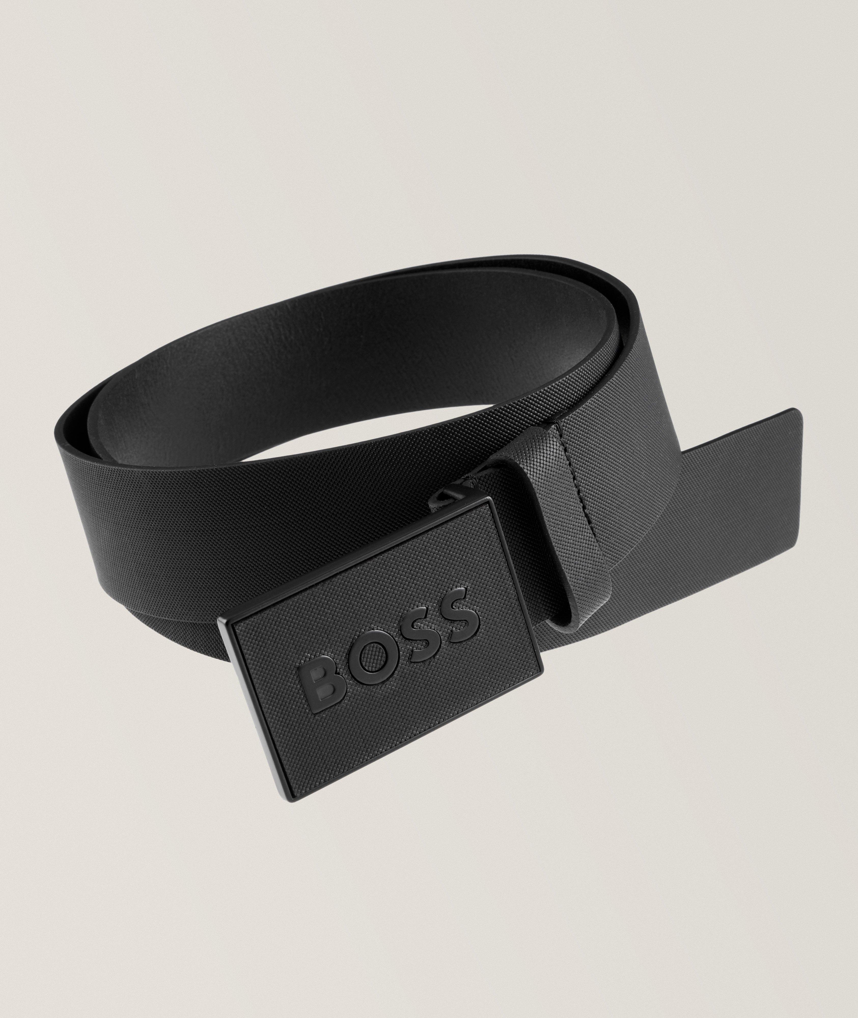 Icon Matte Textured Leather Belt  image 0
