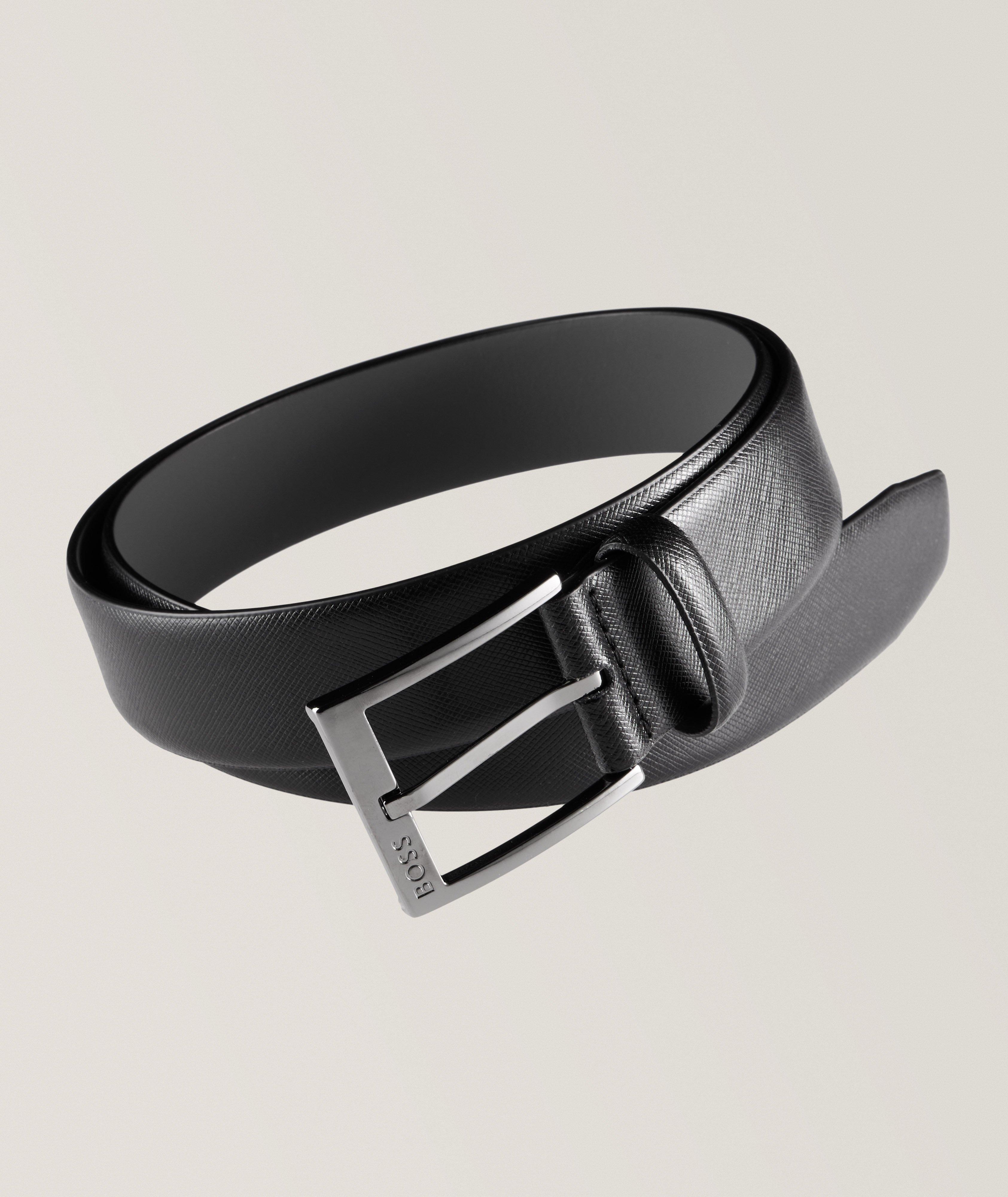 BRIGHTON silver black leather 30 LOGAN Onyx golf belt men's sharp –  Jenifers Designer Closet