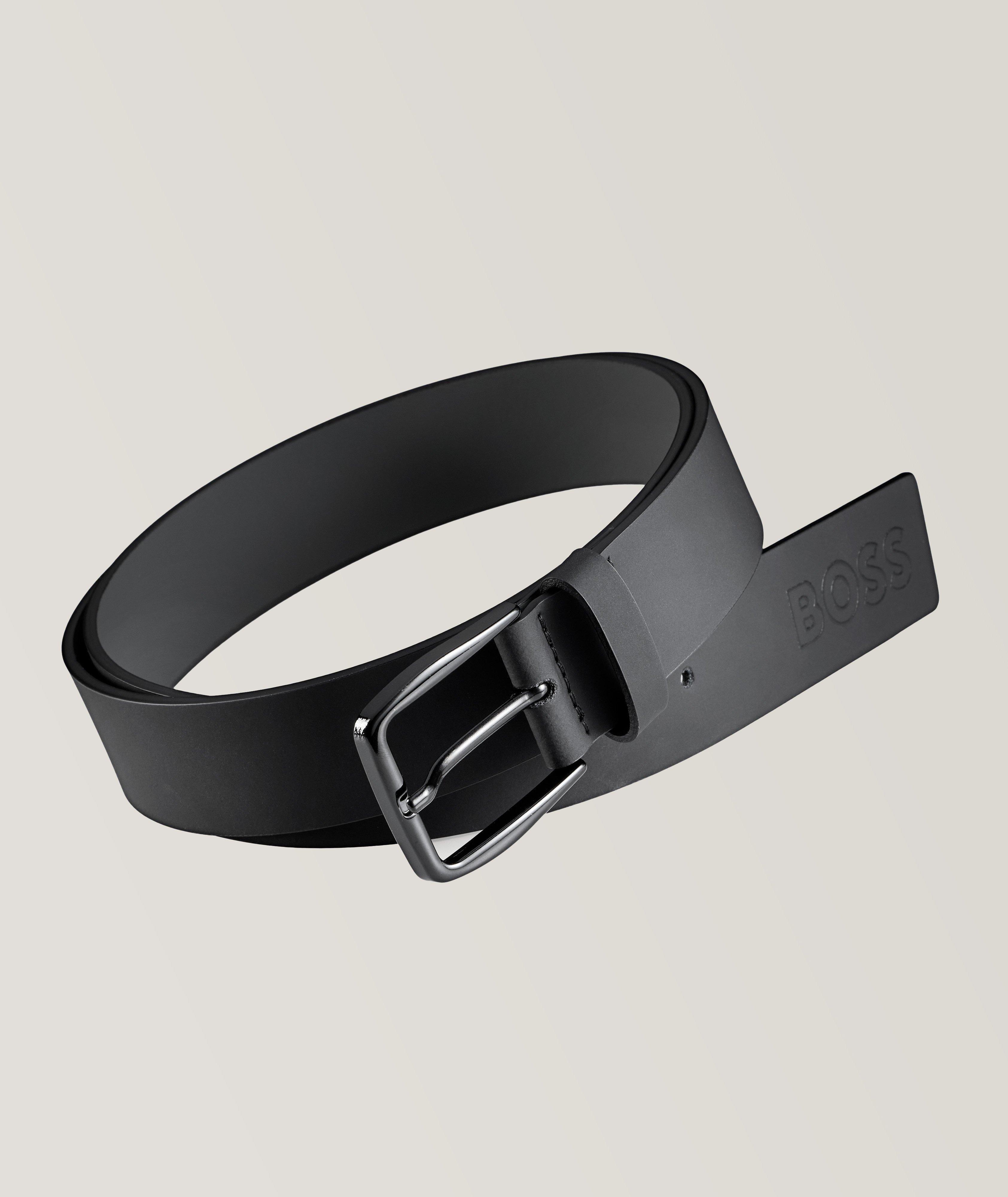 Ceinture en cuir à boucle ton sur ton image 0