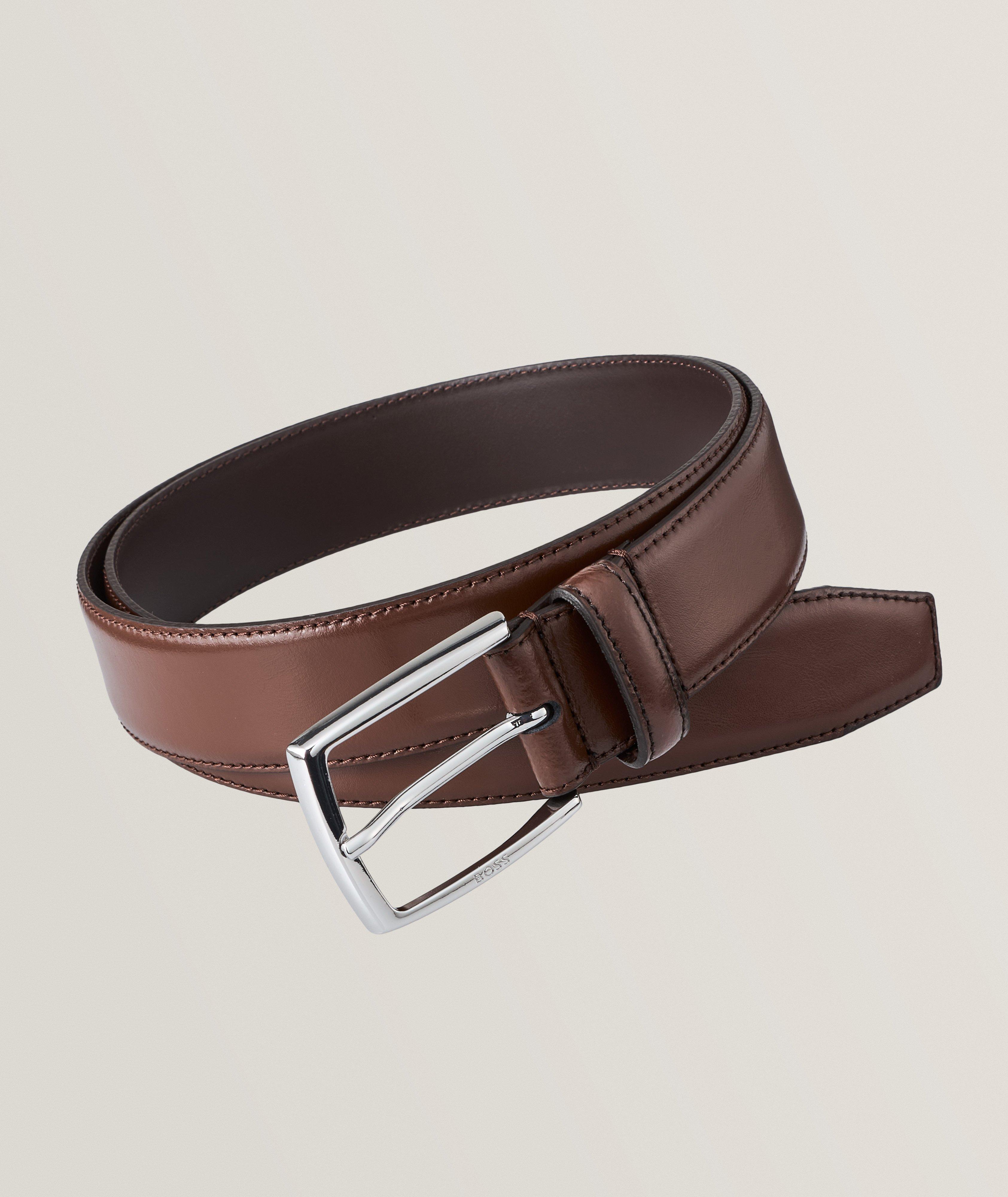 Scarlet braided leather belt, BOSS