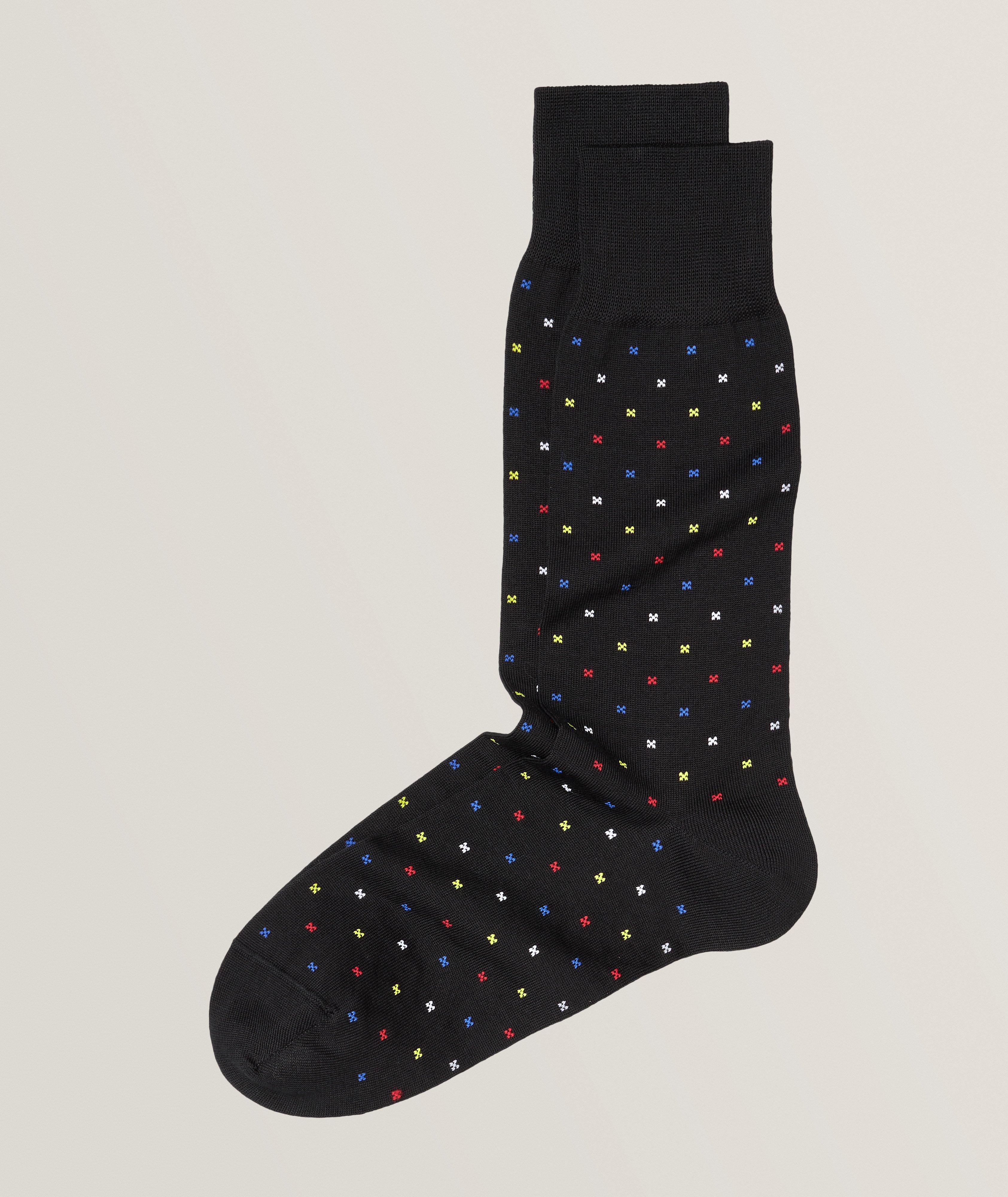 Dots Mercerised Cotton-Blend Dress Socks