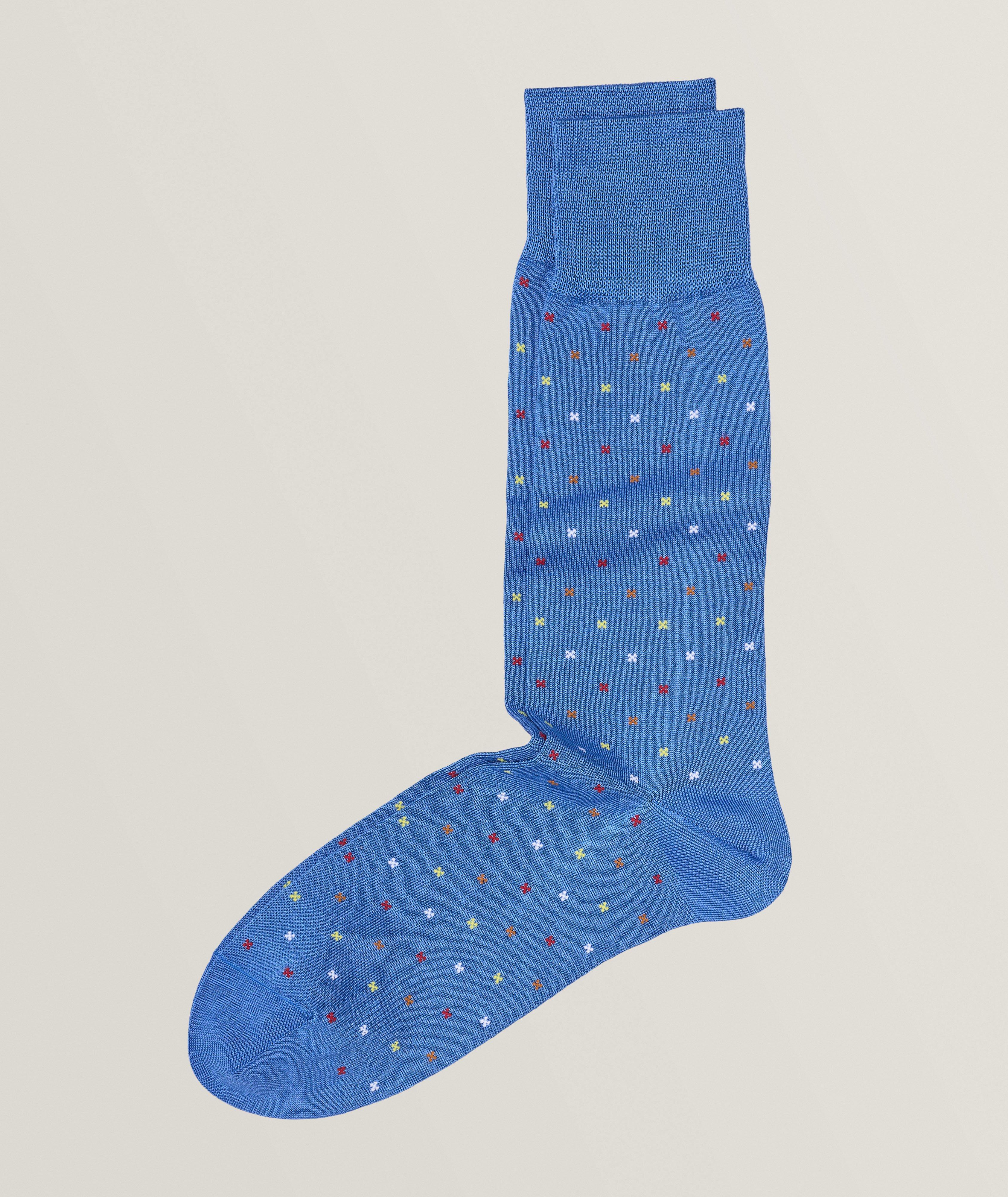 Dots Mercerised Cotton-Blend Dress Socks 