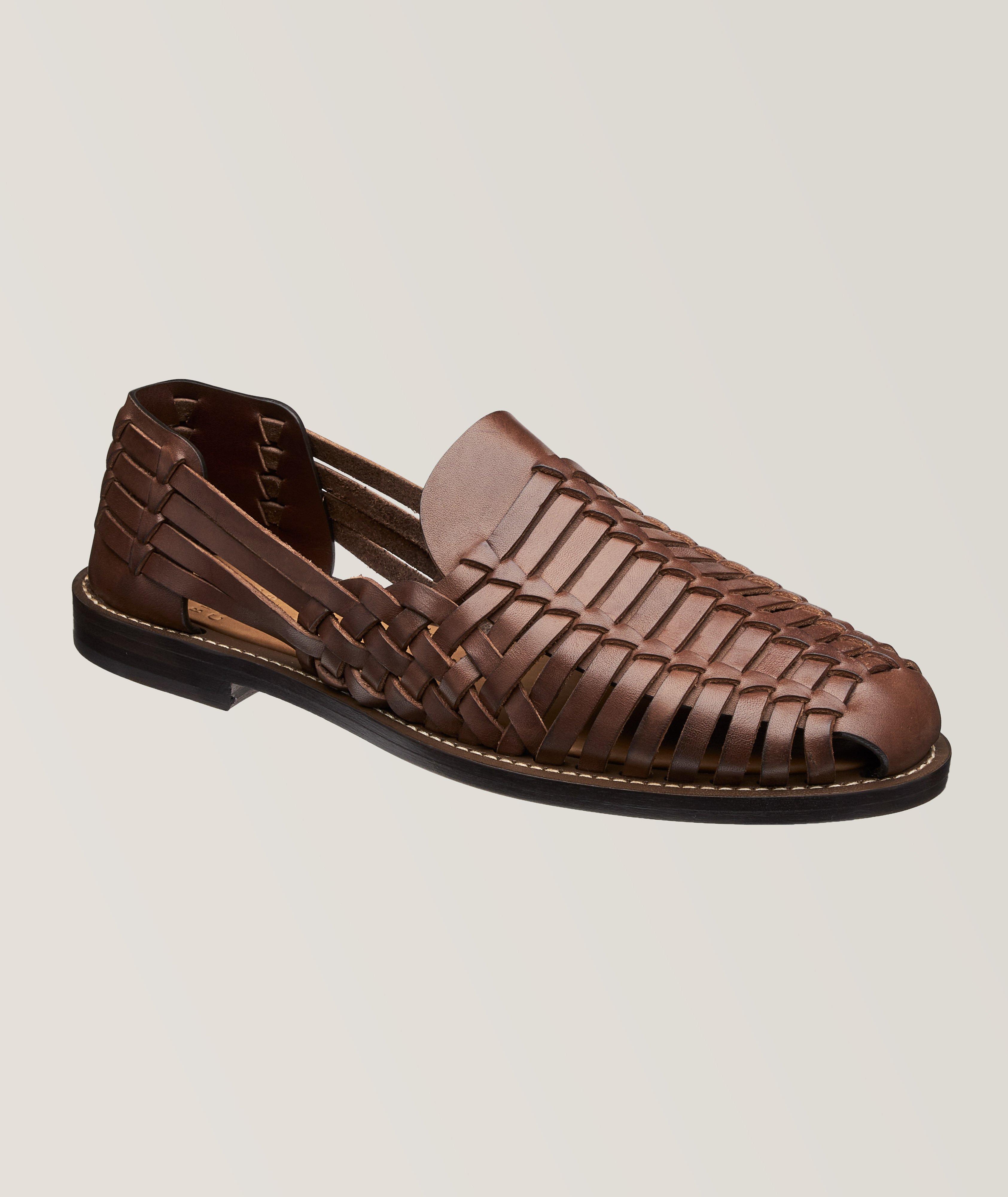 Brunello Cucinelli Woven Leather Fisherman Sandals 