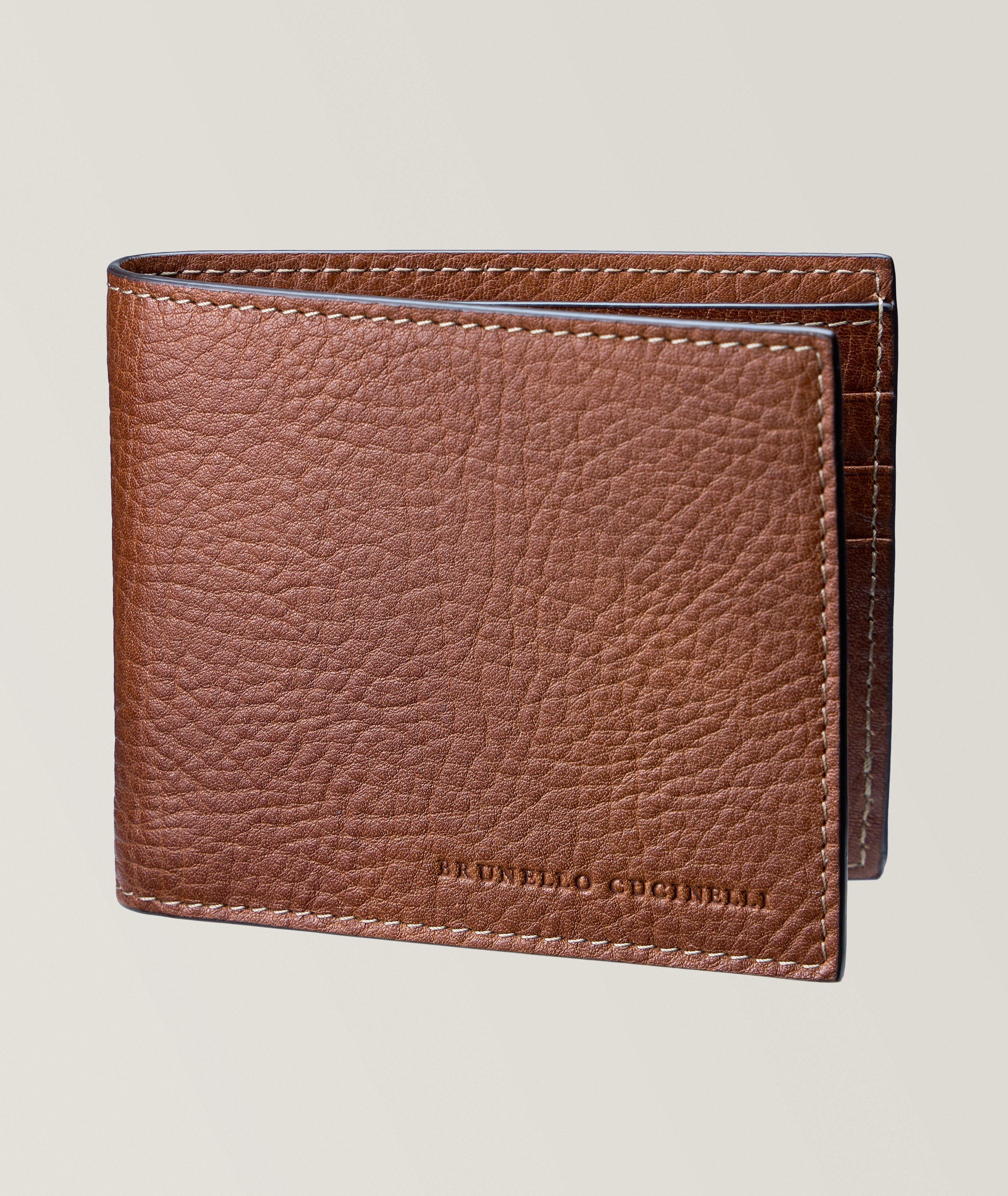 Grained Leather Bifold Wallet