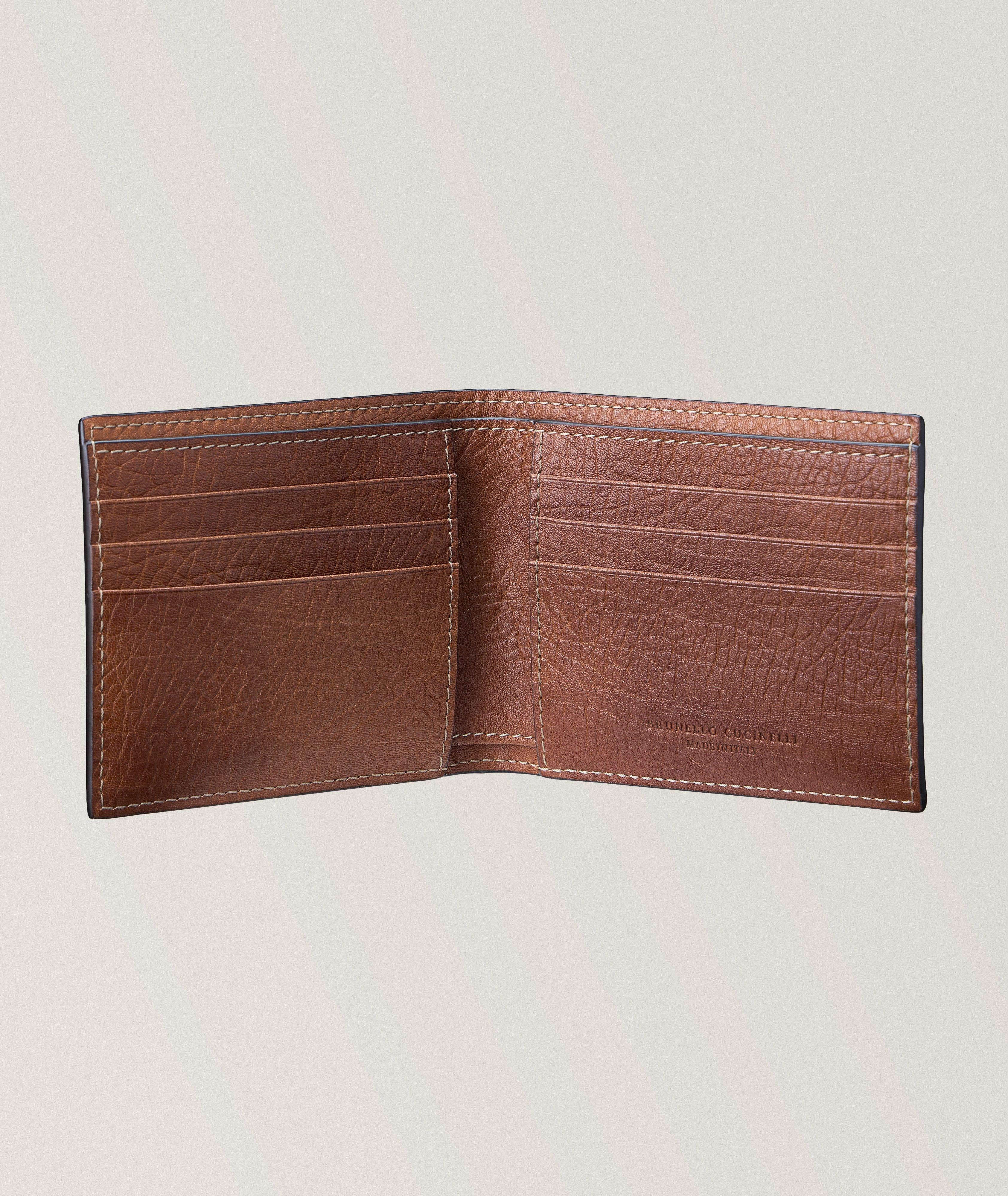 Grained Leather Bifold Wallet