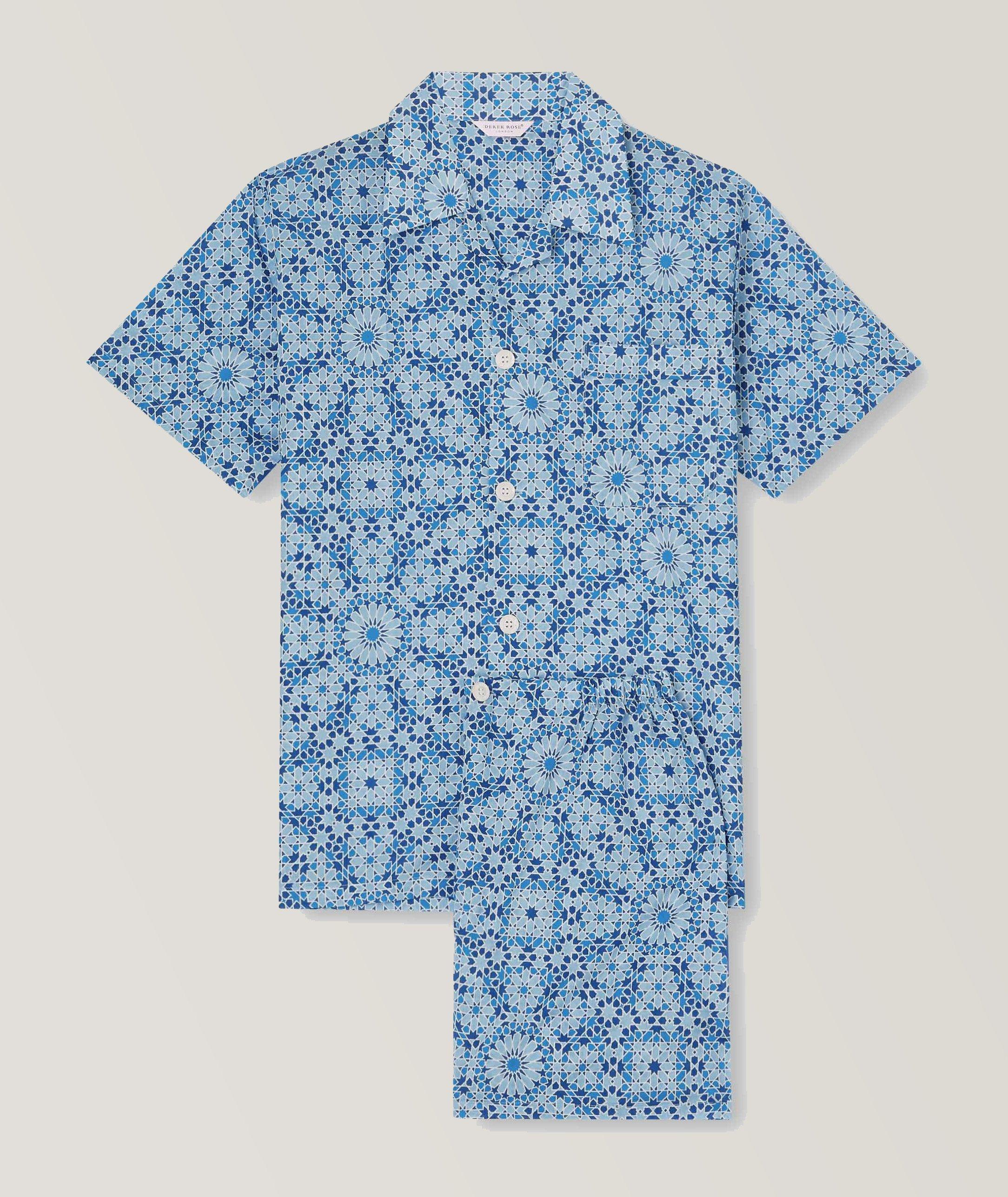 Geometric Cotton Shortie Pajamas