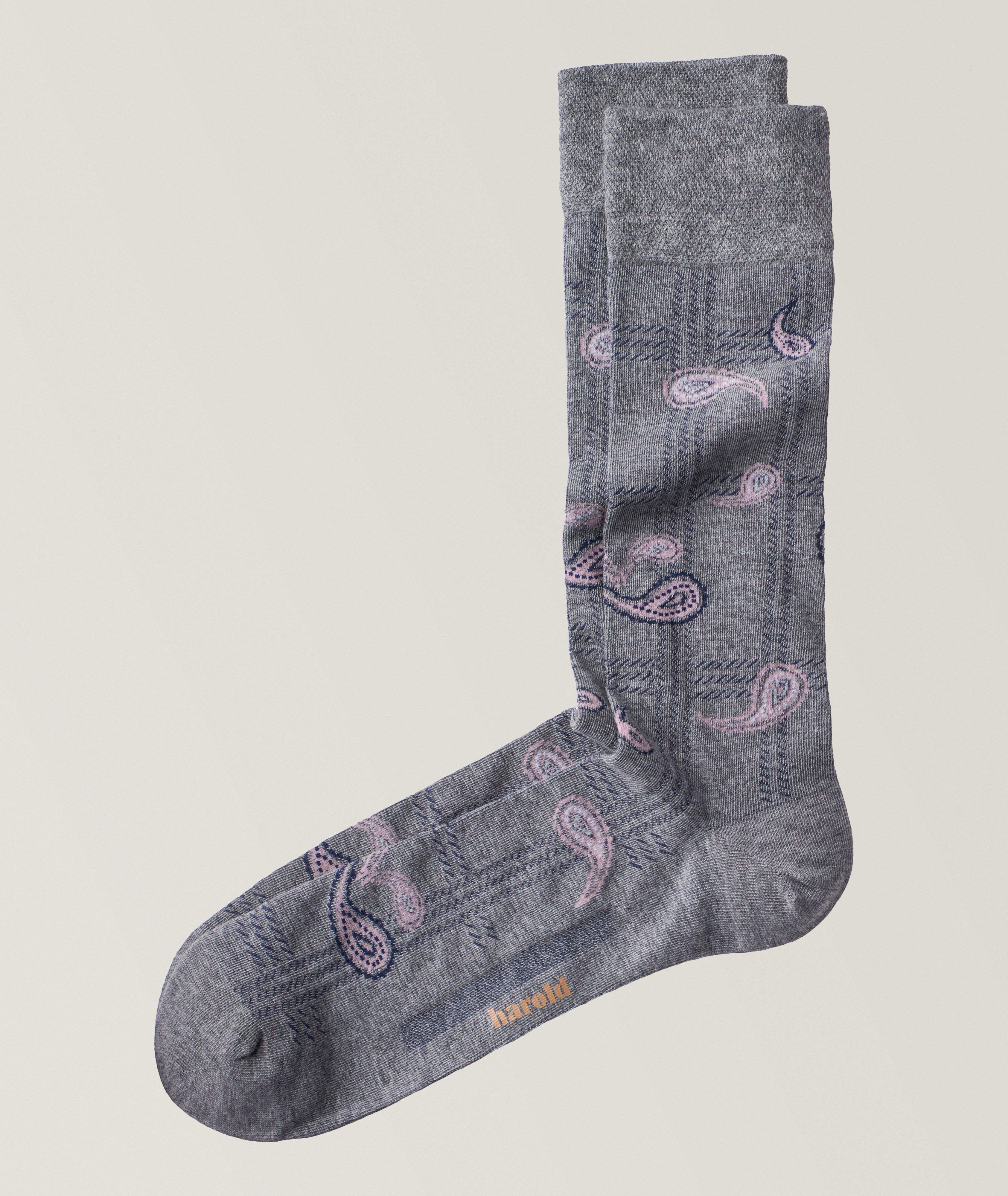 Chaussettes en coton mercerisé à motif paisley image 0