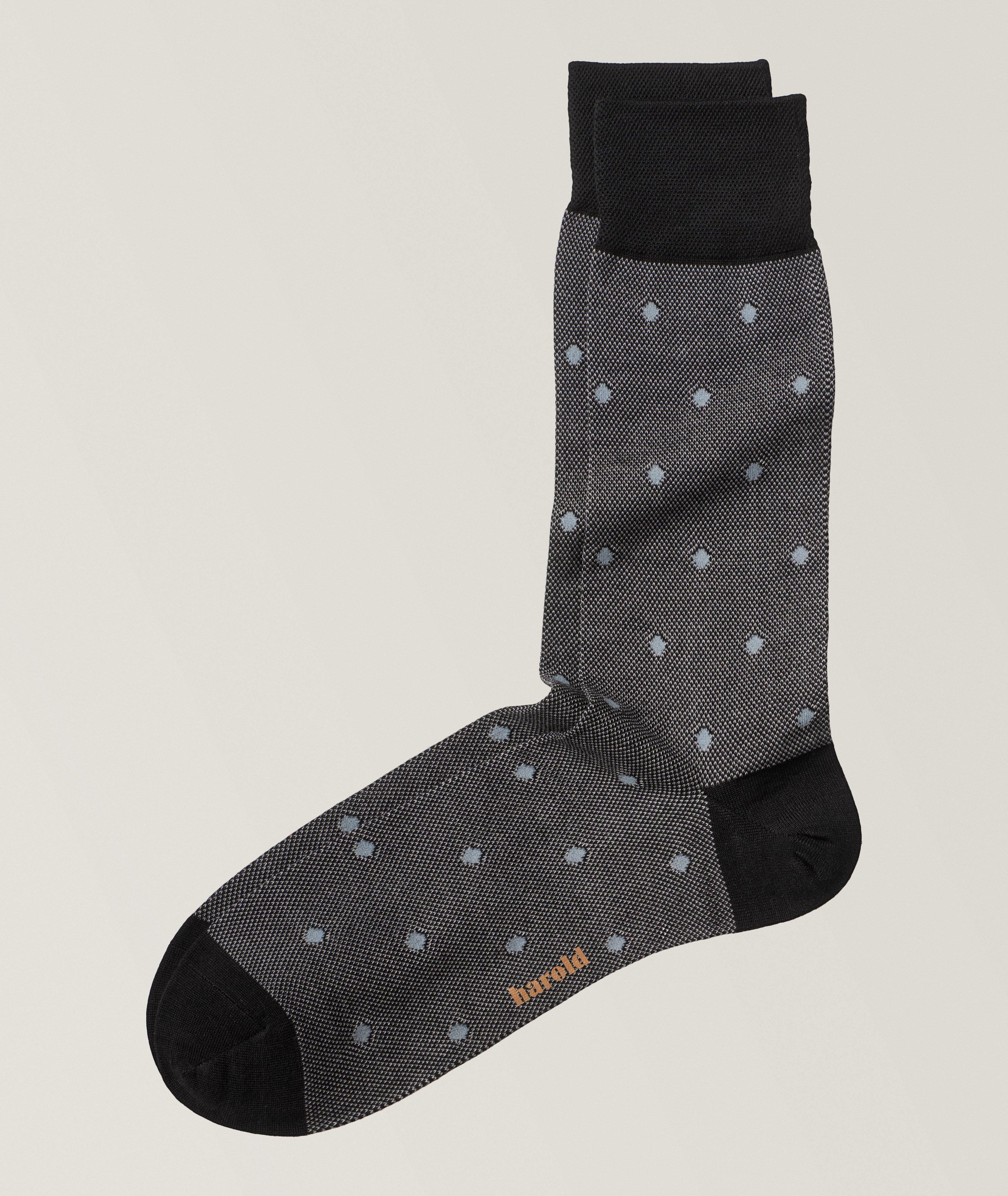 Chaussettes en coton mercerisé à pois image 0