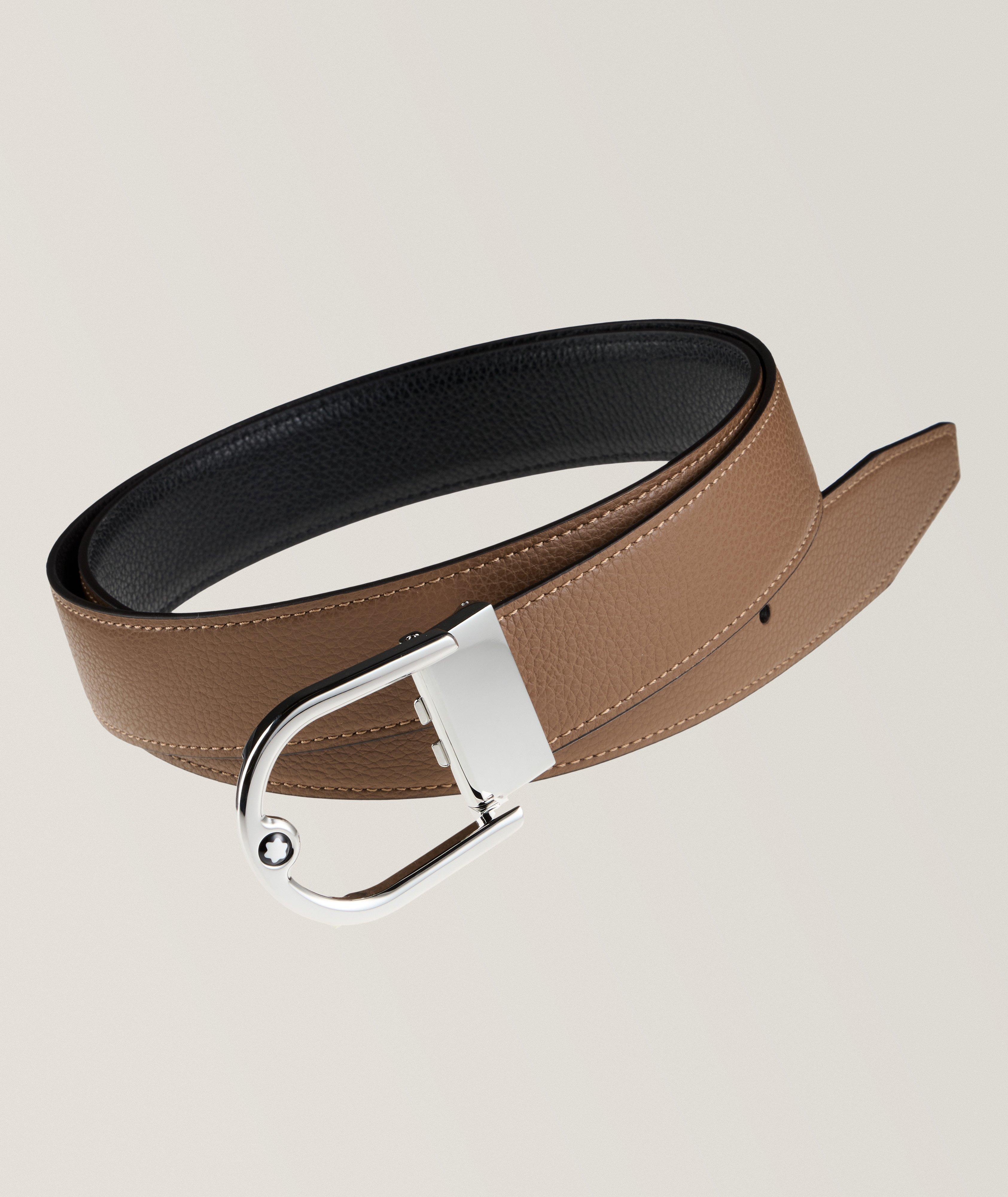 Reversible Horseshoe Buckle Leather Belt  image 0