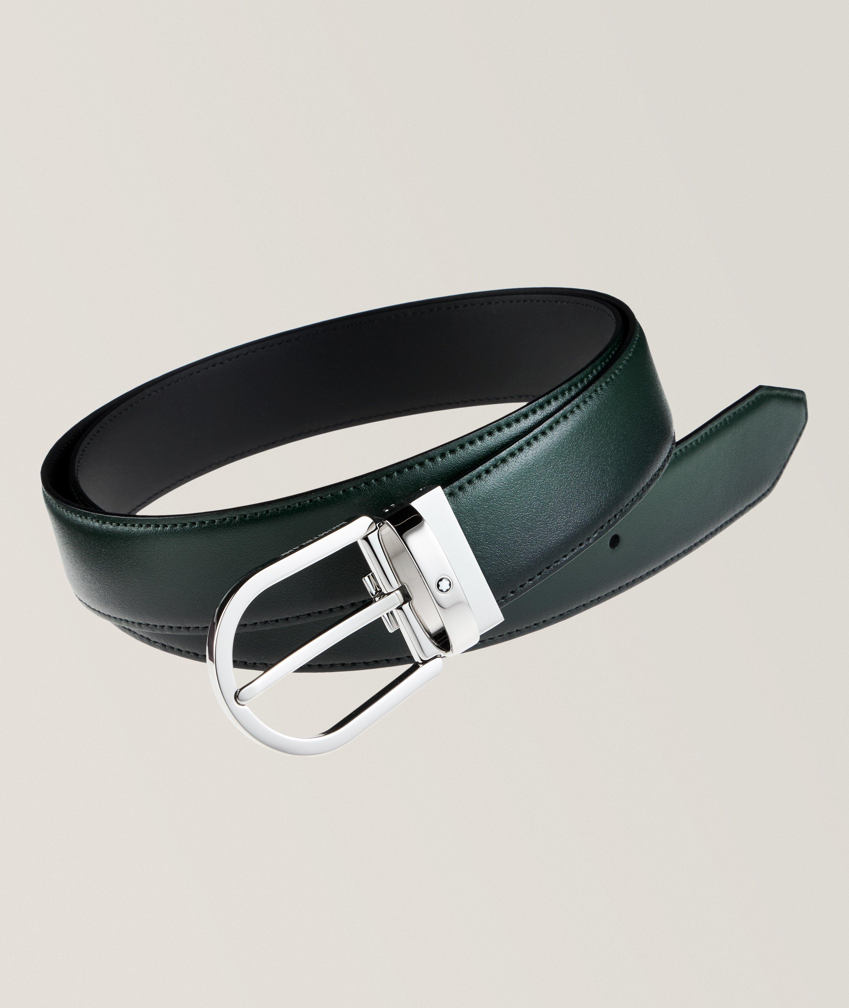 Horseshoe Buckle Leather Belt