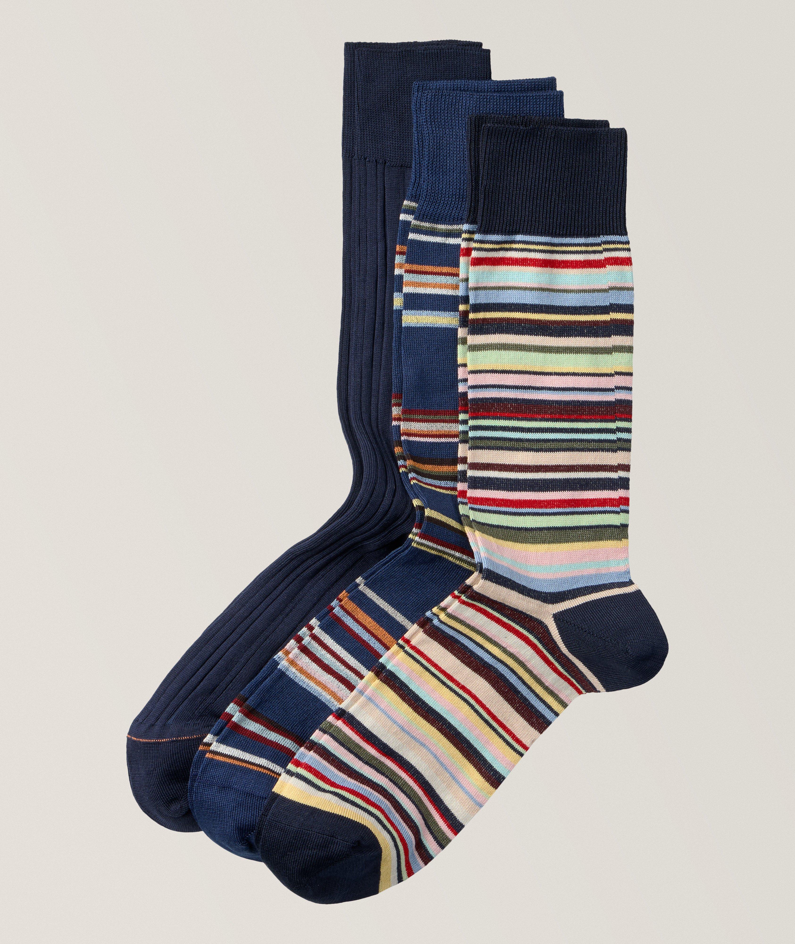 Striped Cotton-Blend Socks 