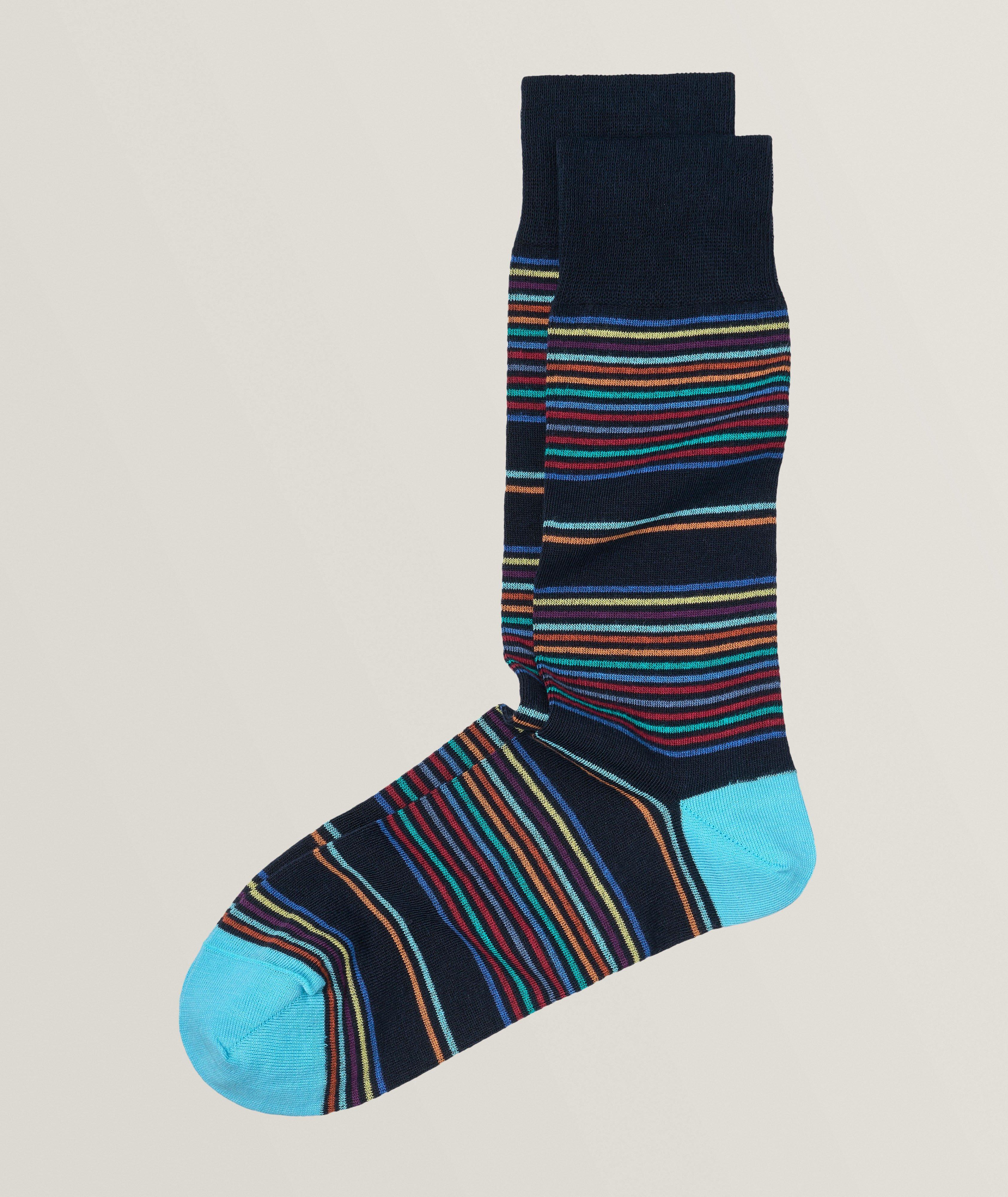 Striped Stretch-Cotton Blend Socks  image 0