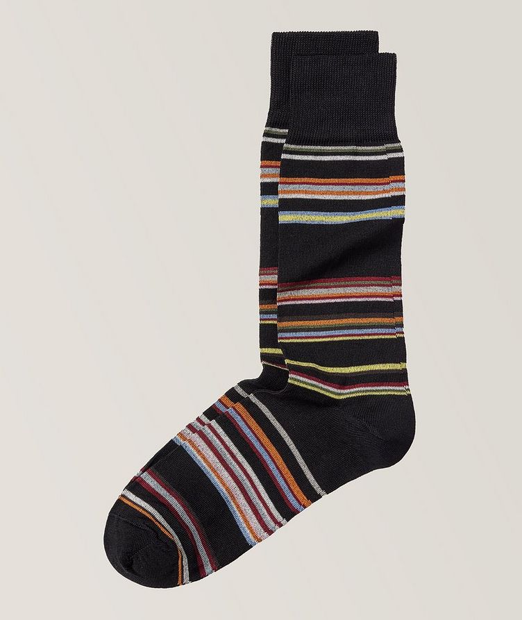 Striped Stretch-Cotton Blend Dress Socks  image 0