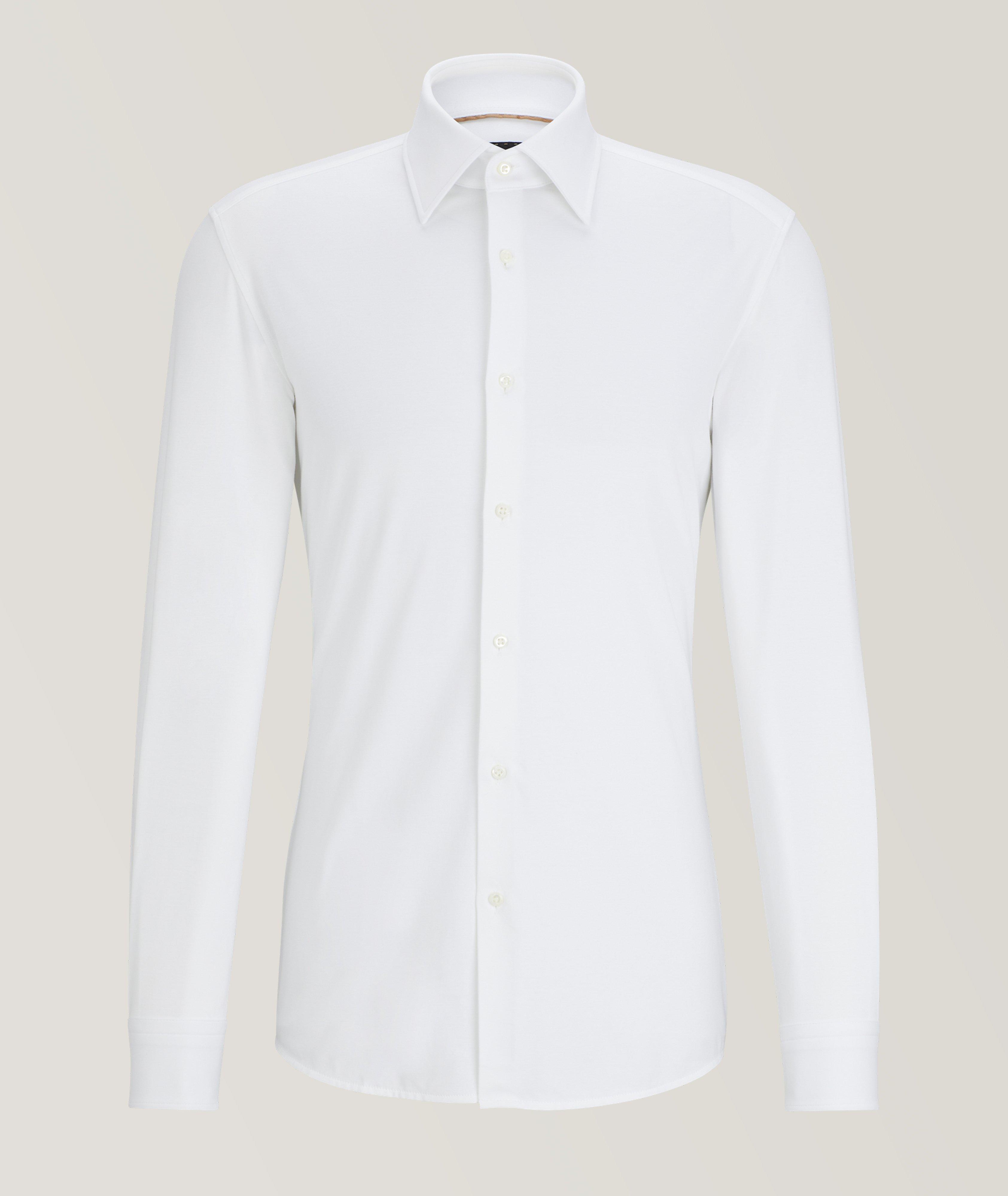 Structured Stretch Cotton-Blend Dress Shirt image 0