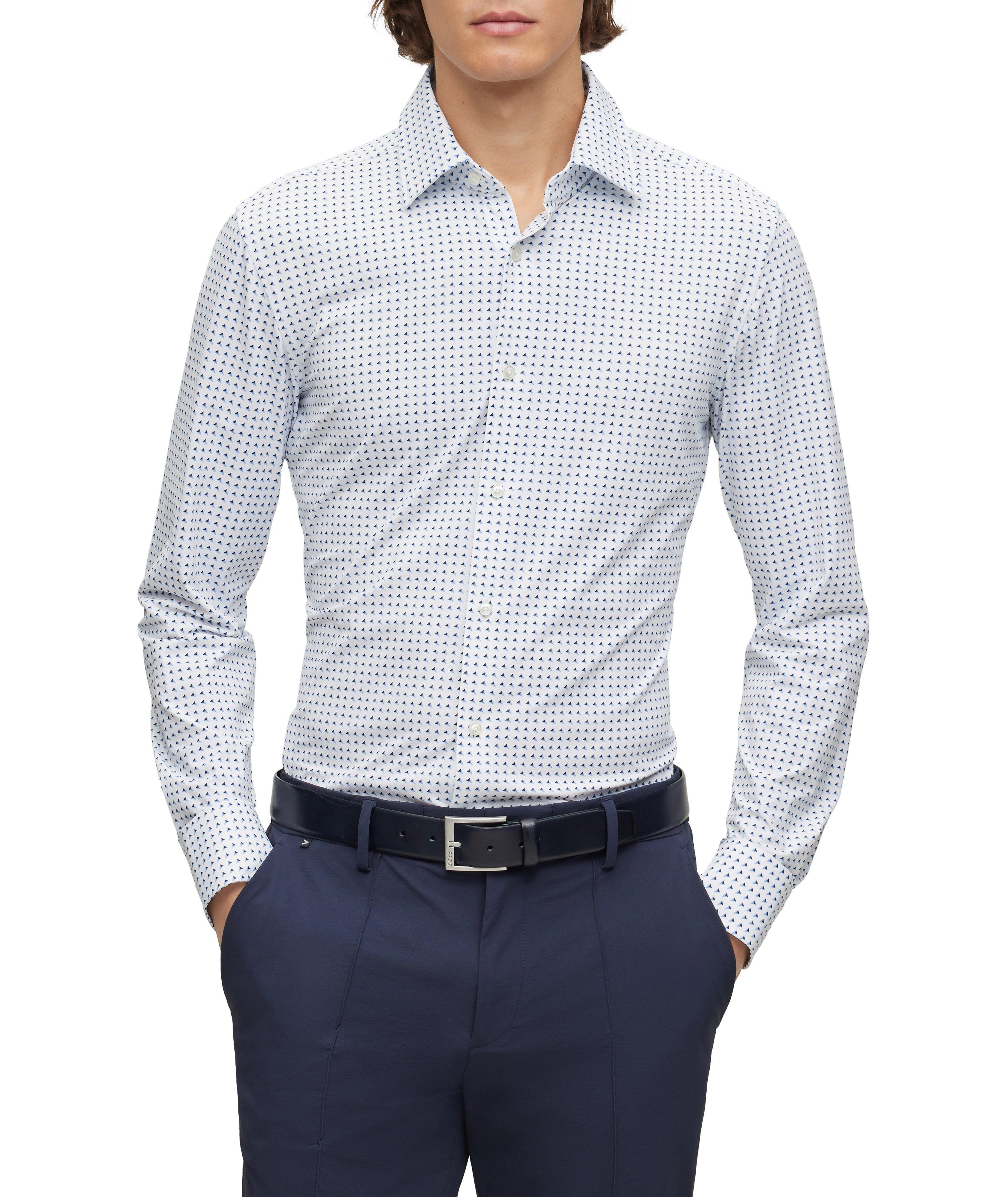 Chemise habillée en tissu extensible à motif géométrique image 1