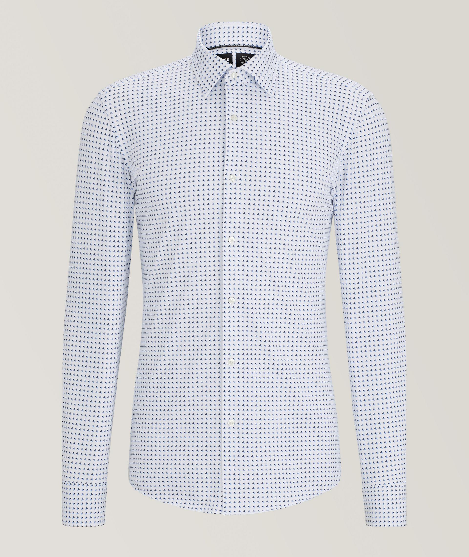 Geometric 4-Way Stretch-Fabric Dress Shirt image 0