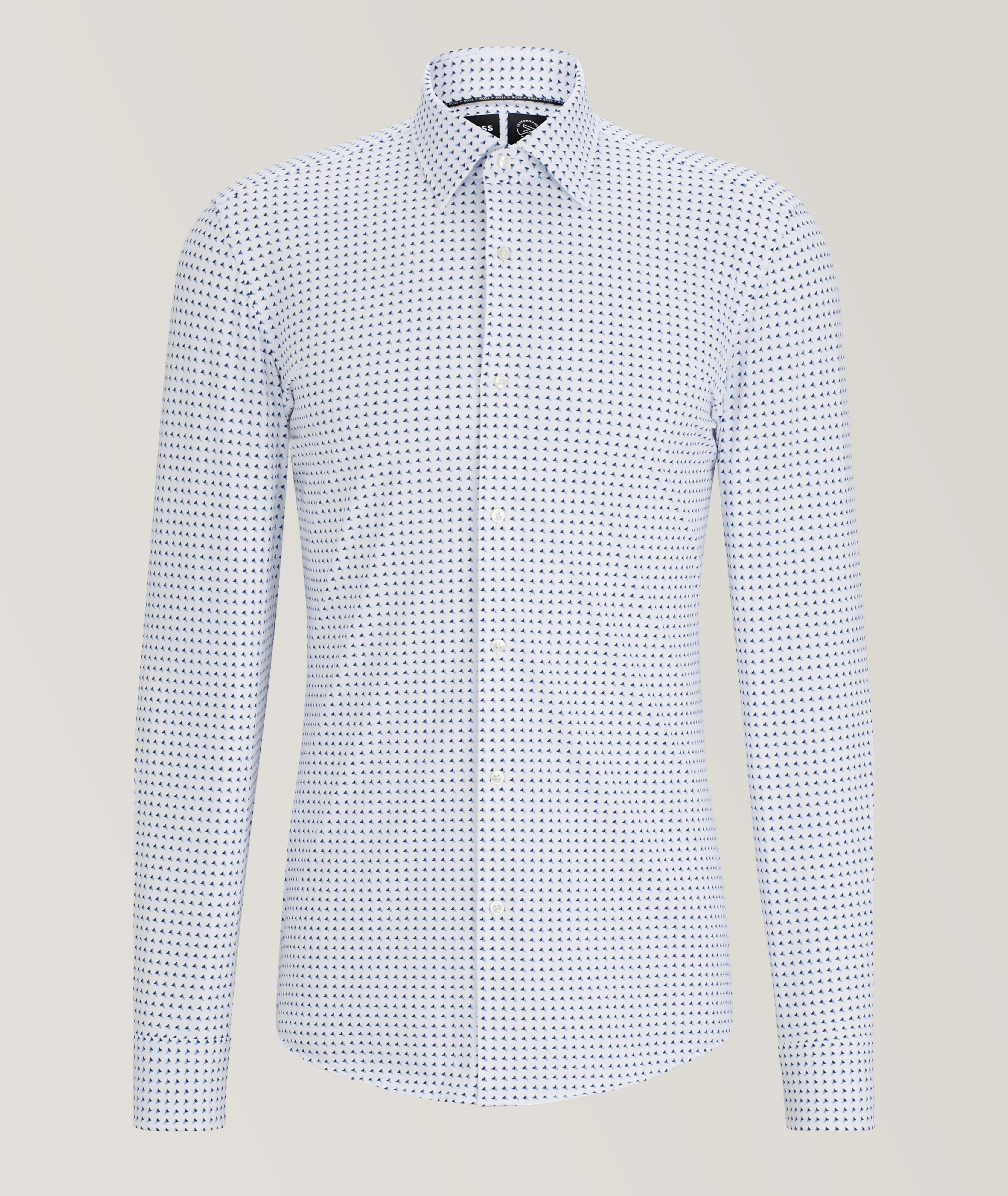 Chemise habillée en tissu extensible à motif géométrique image 0
