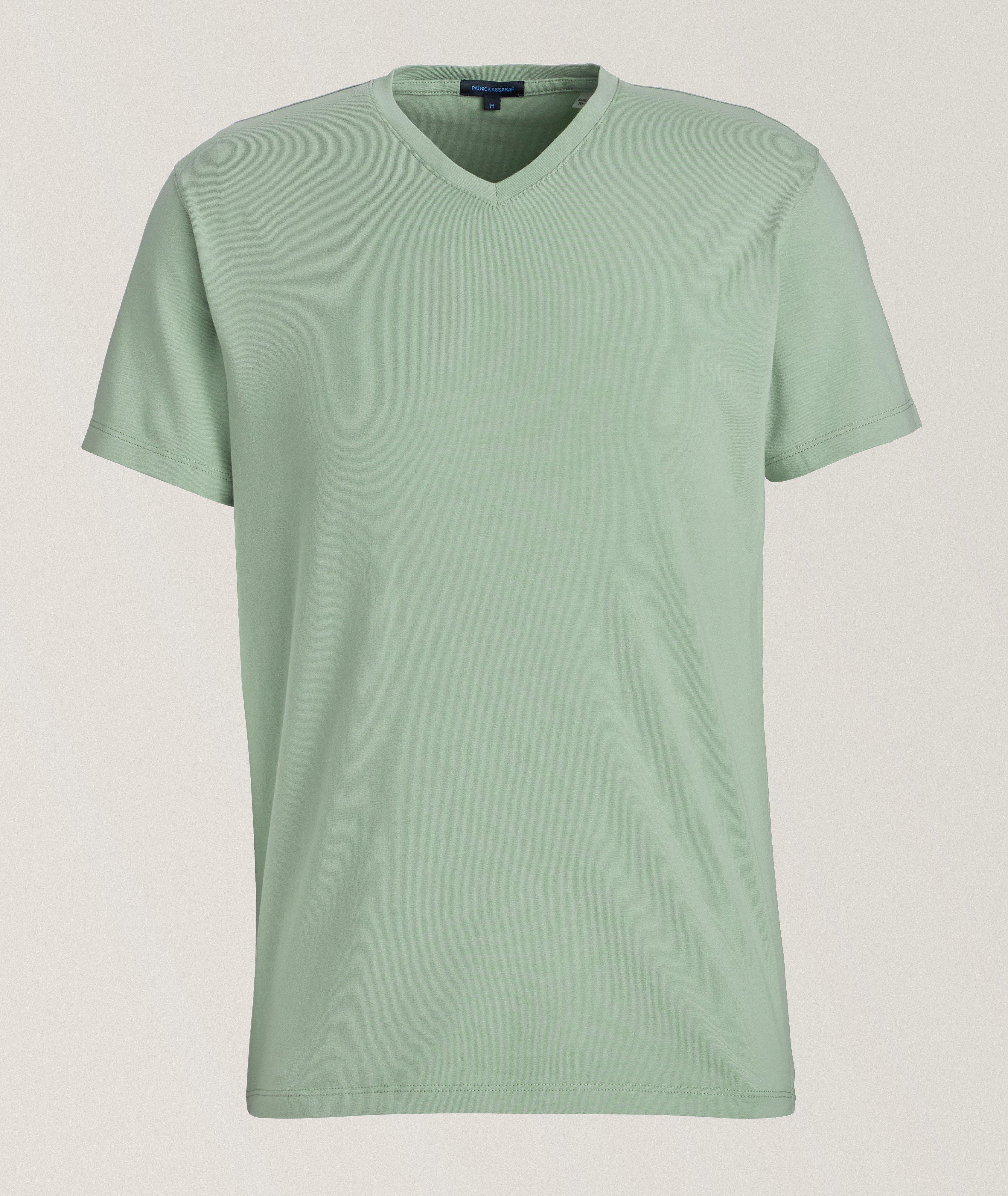 Pima Cotton-Stretch V-Neck T-Shirt image 0