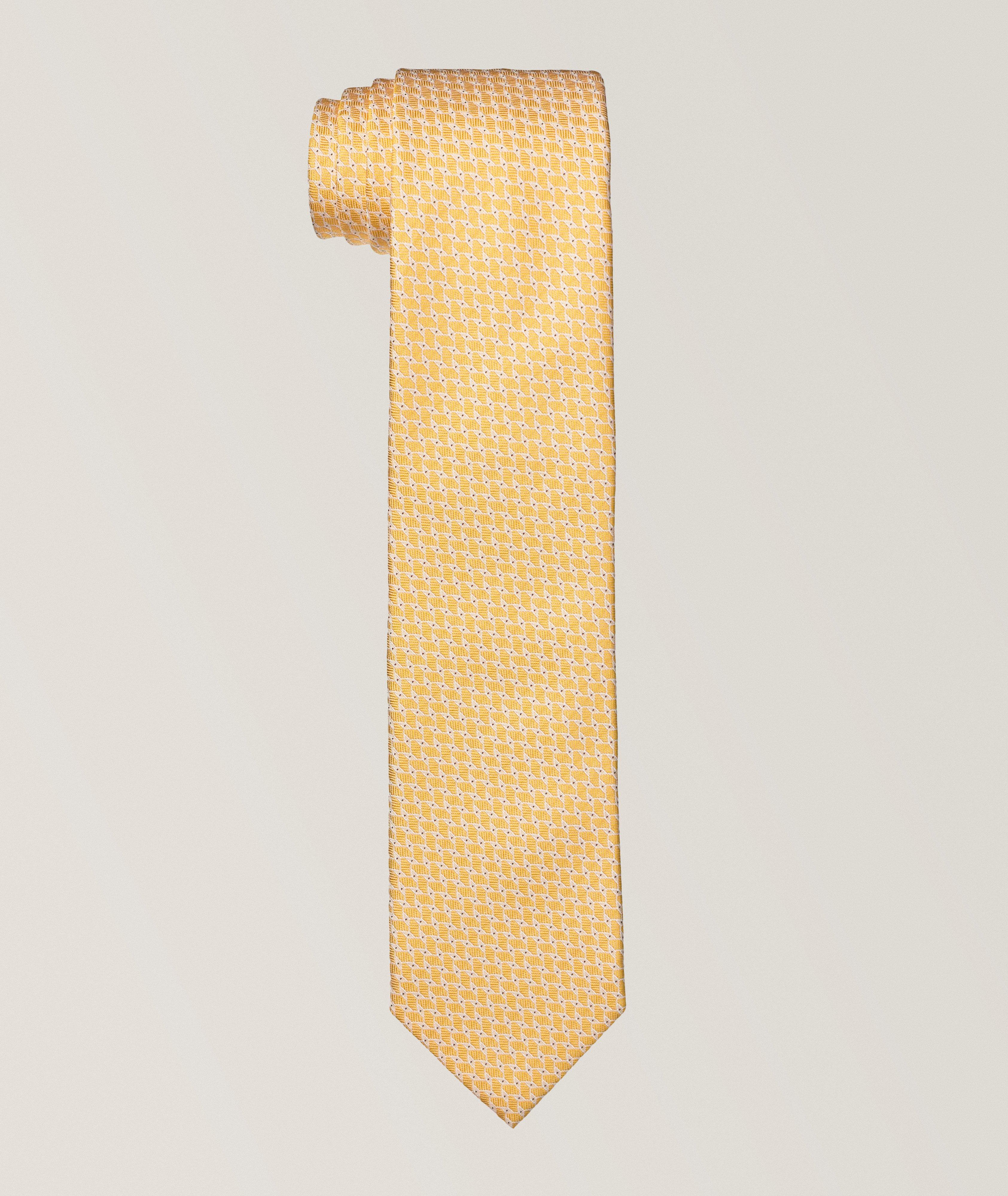 Cravate en soie et en coton à petit motif image 0