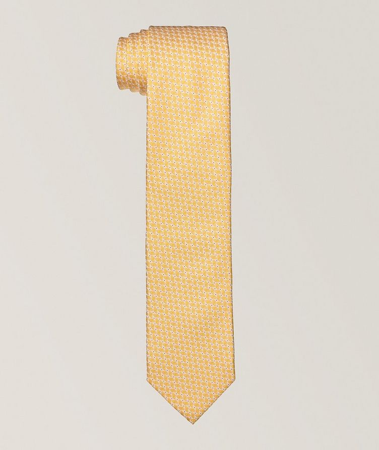 Micro Pattern Silk & Cotton Tie  image 0