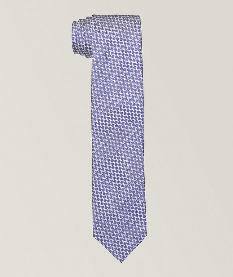 Cravate en soie et en coton à petit motif image 0