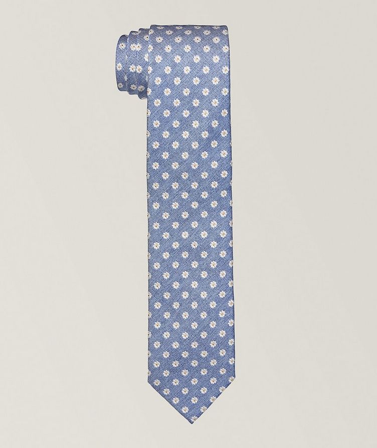 Cravate en soie et en coton à motif floral image 0