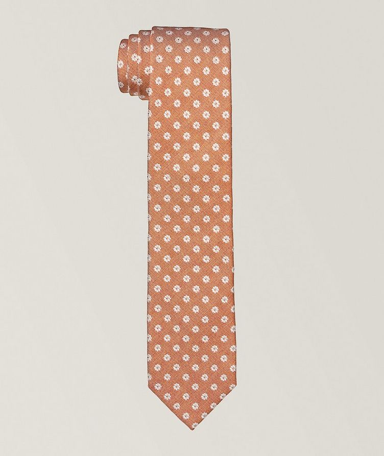 Cravate en soie et en coton à motif floral image 0
